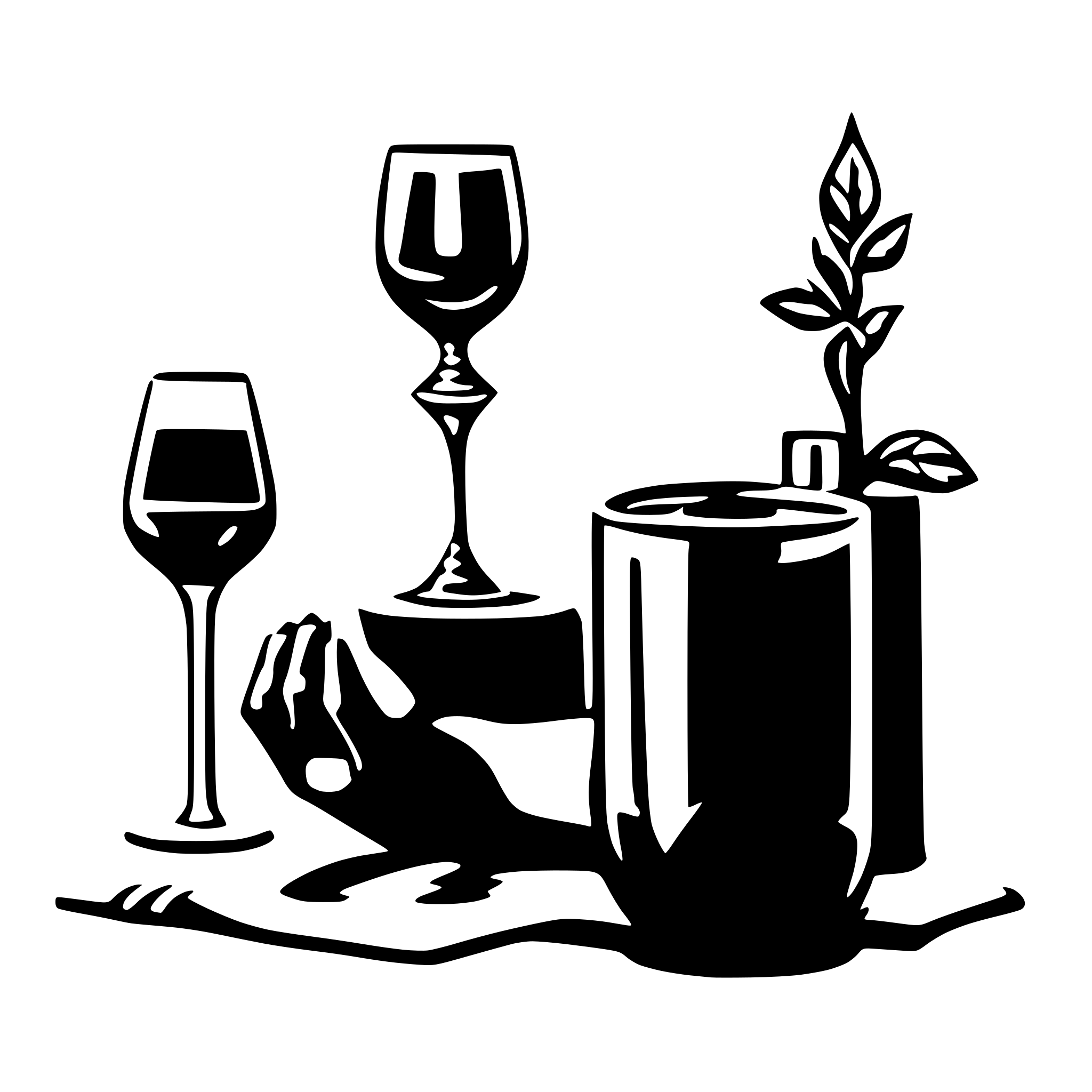 AI-generated SVG of a Yoga and wine