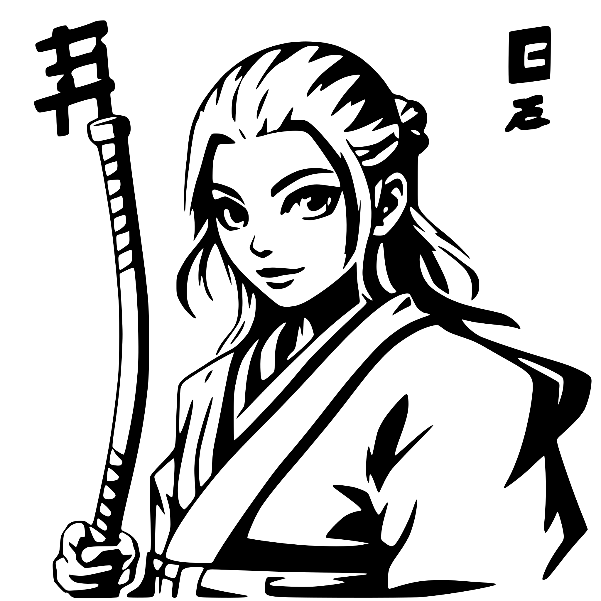 AI-generated SVG of a old samurai