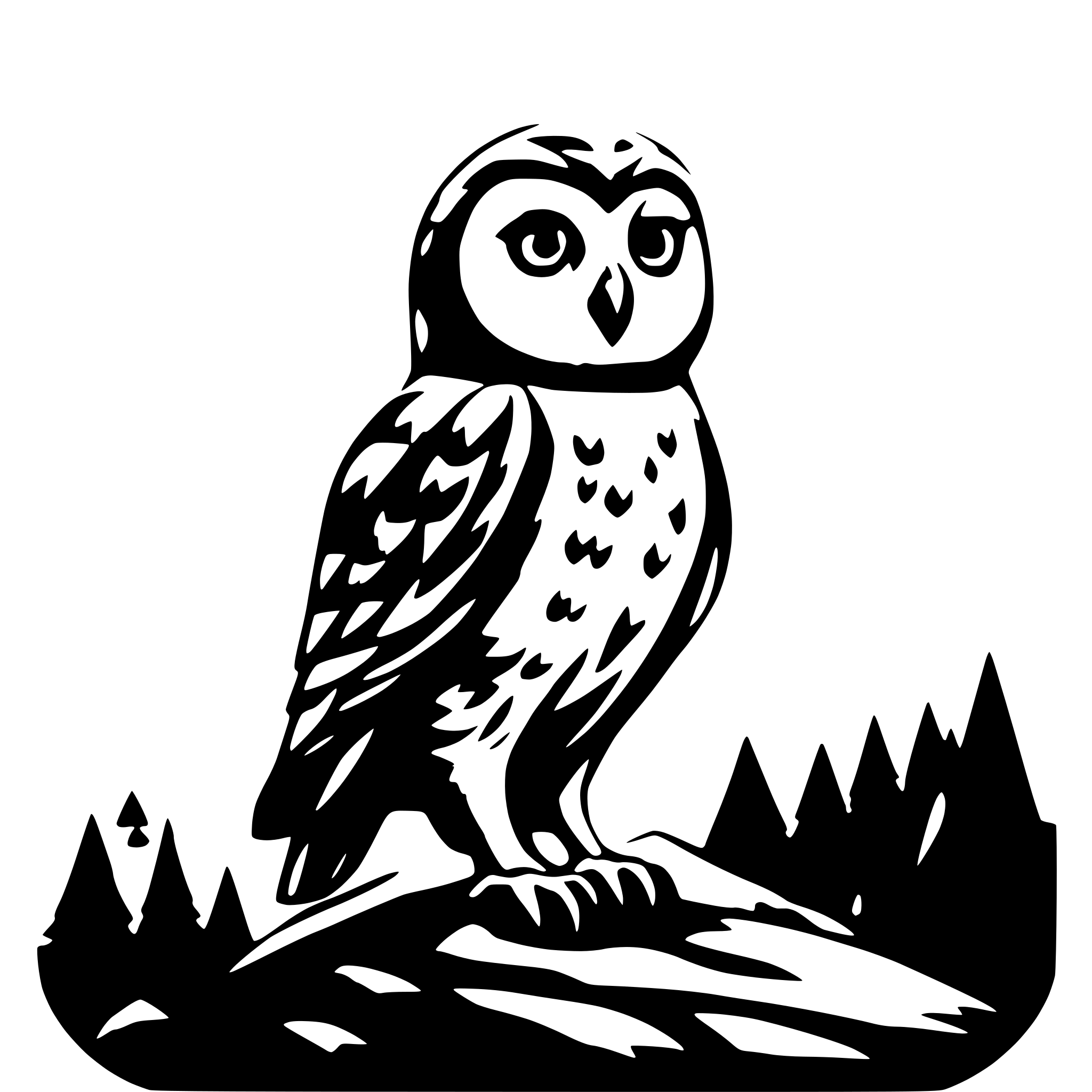 AI-generated SVG of 'owl on a mountain'