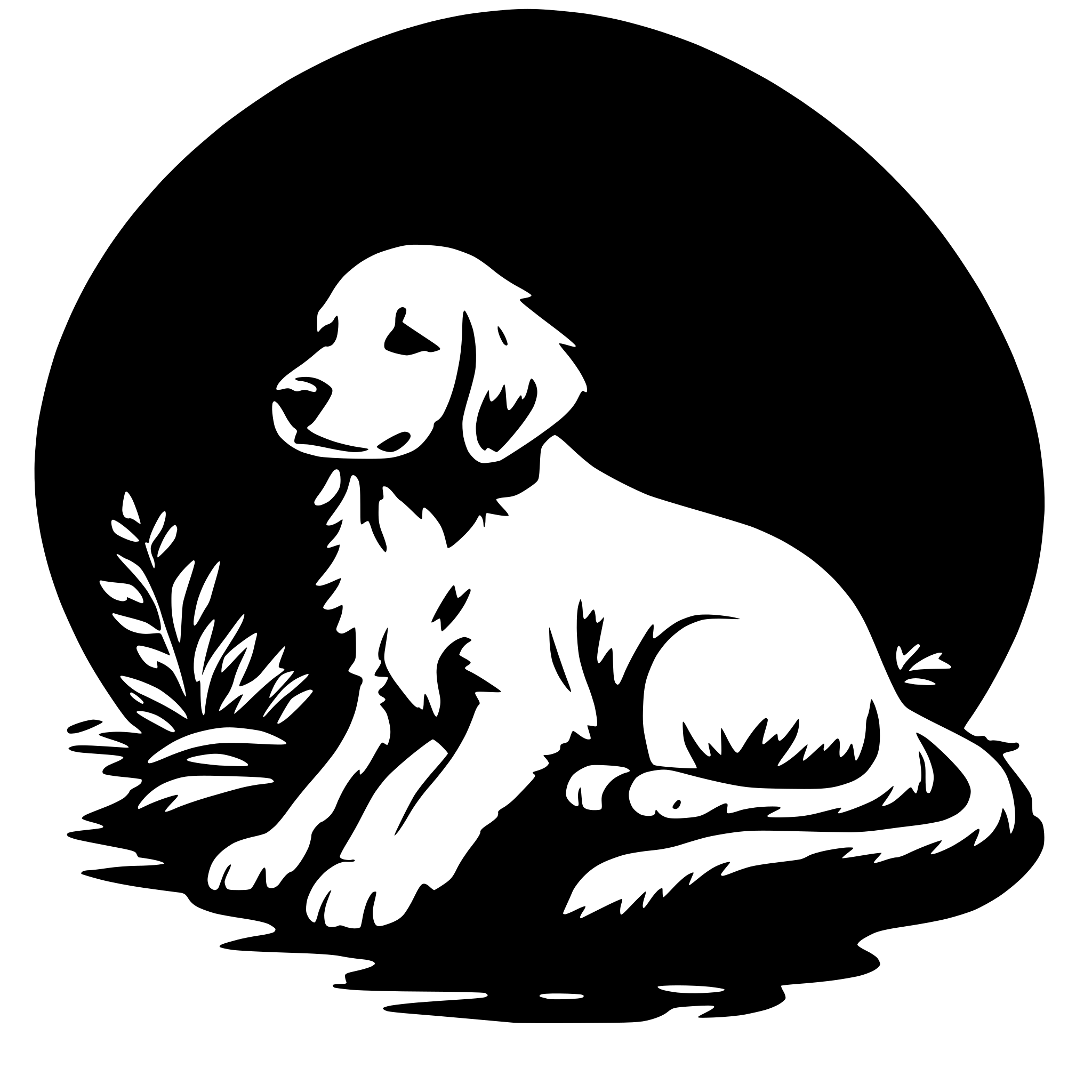 AI-generated SVG of a a golden retriever puppy