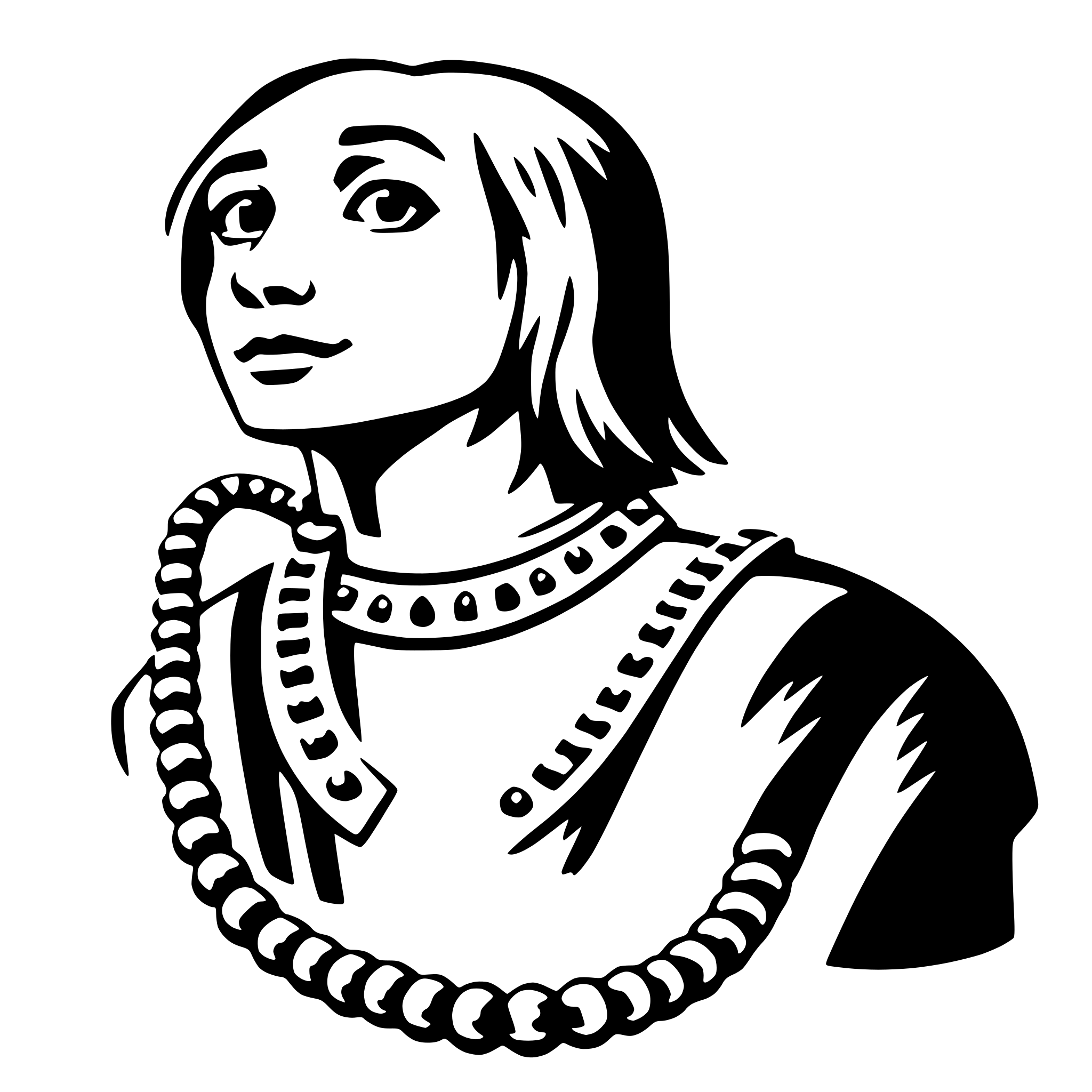 AI-generated SVG of 'newt with necklace'