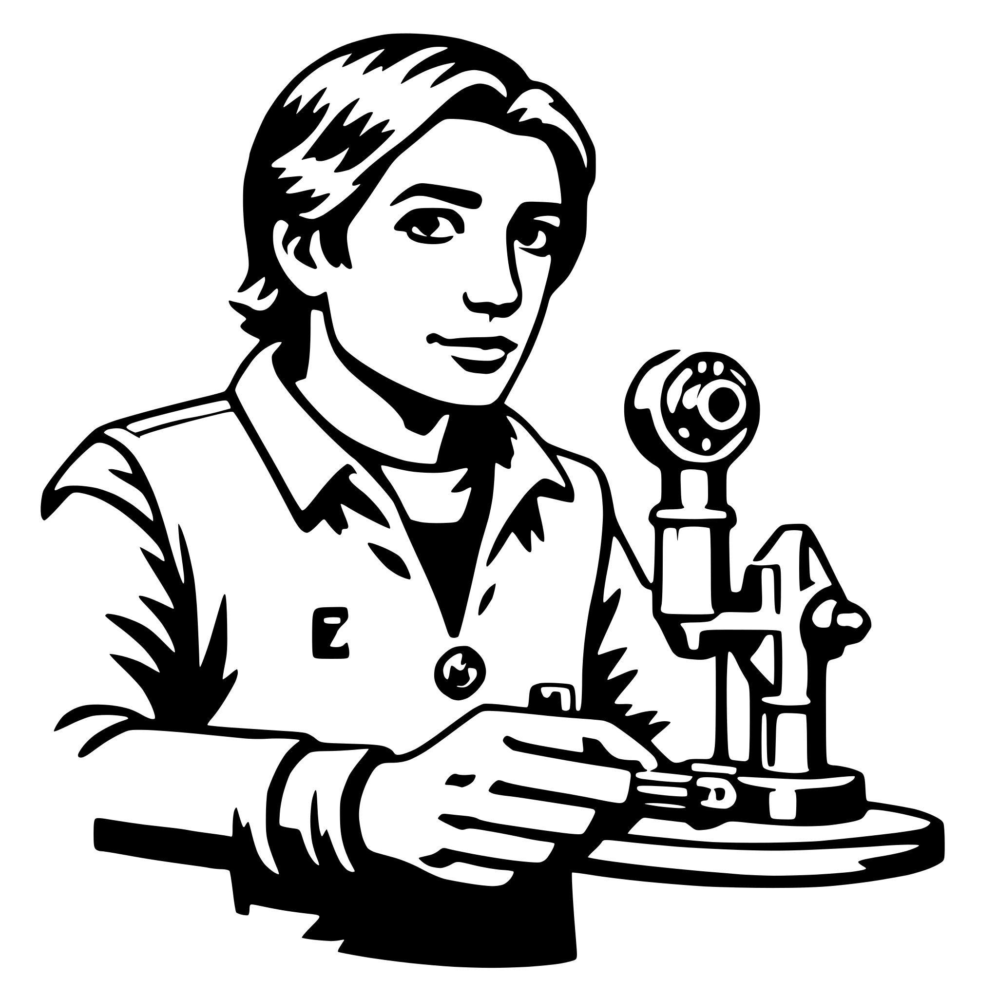 AI-generated SVG of a machinist