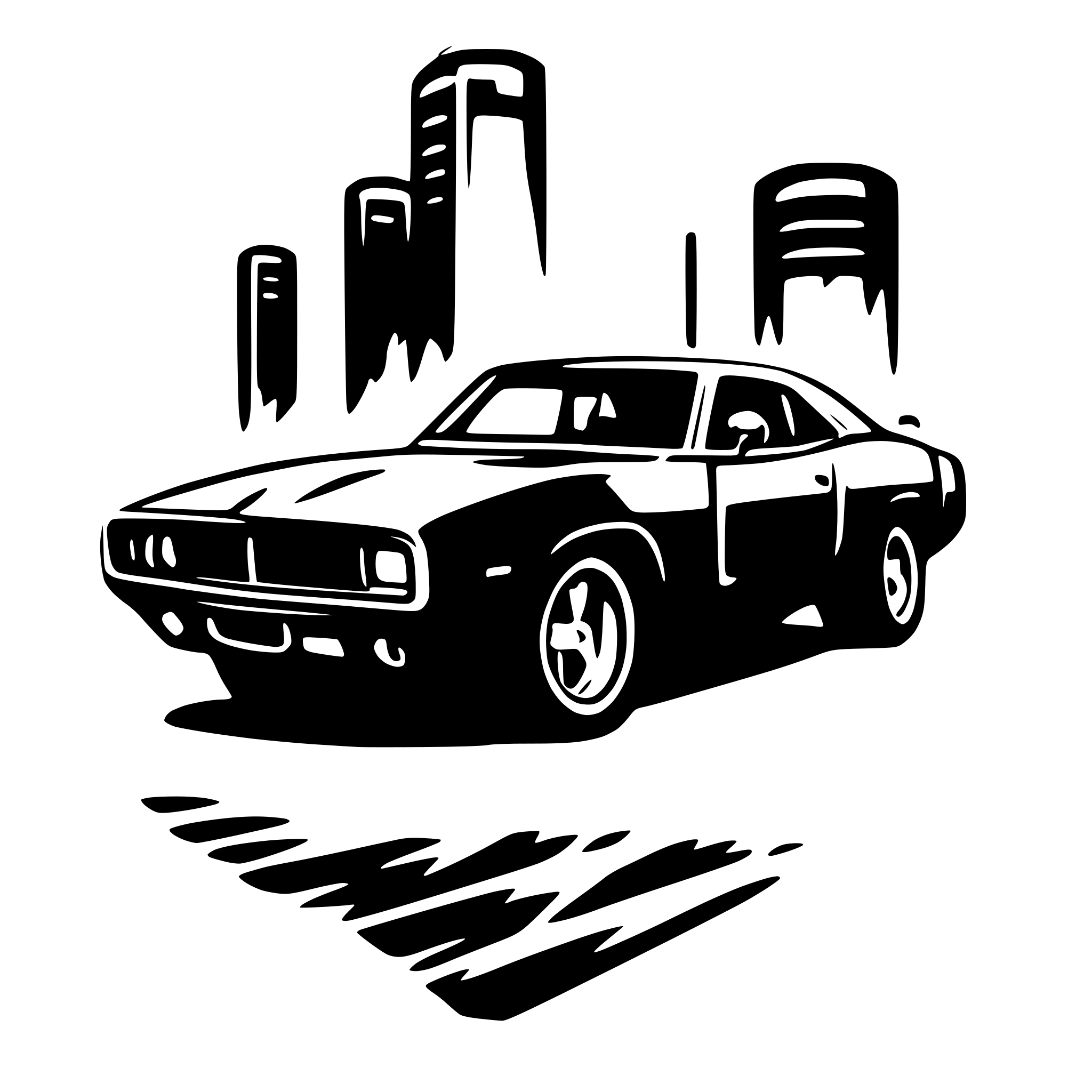 AI-generated SVG of 'Dodge charger in a bullet'