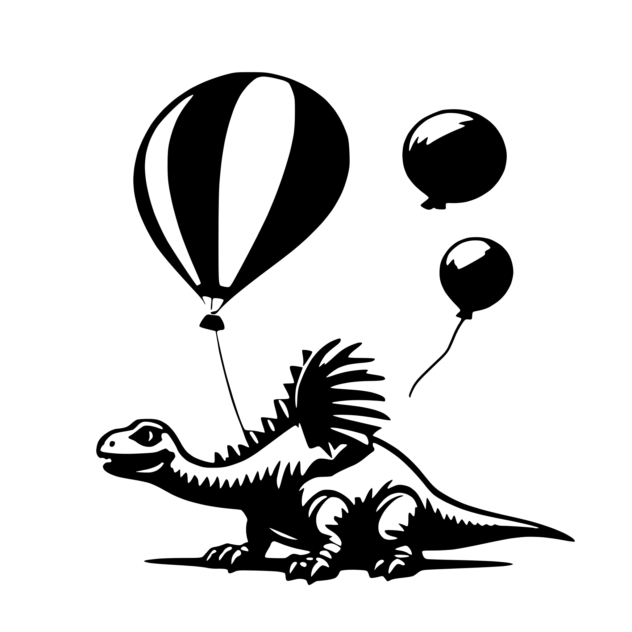 AI-generated SVG of 'dionosaur with a luftbaloon'
