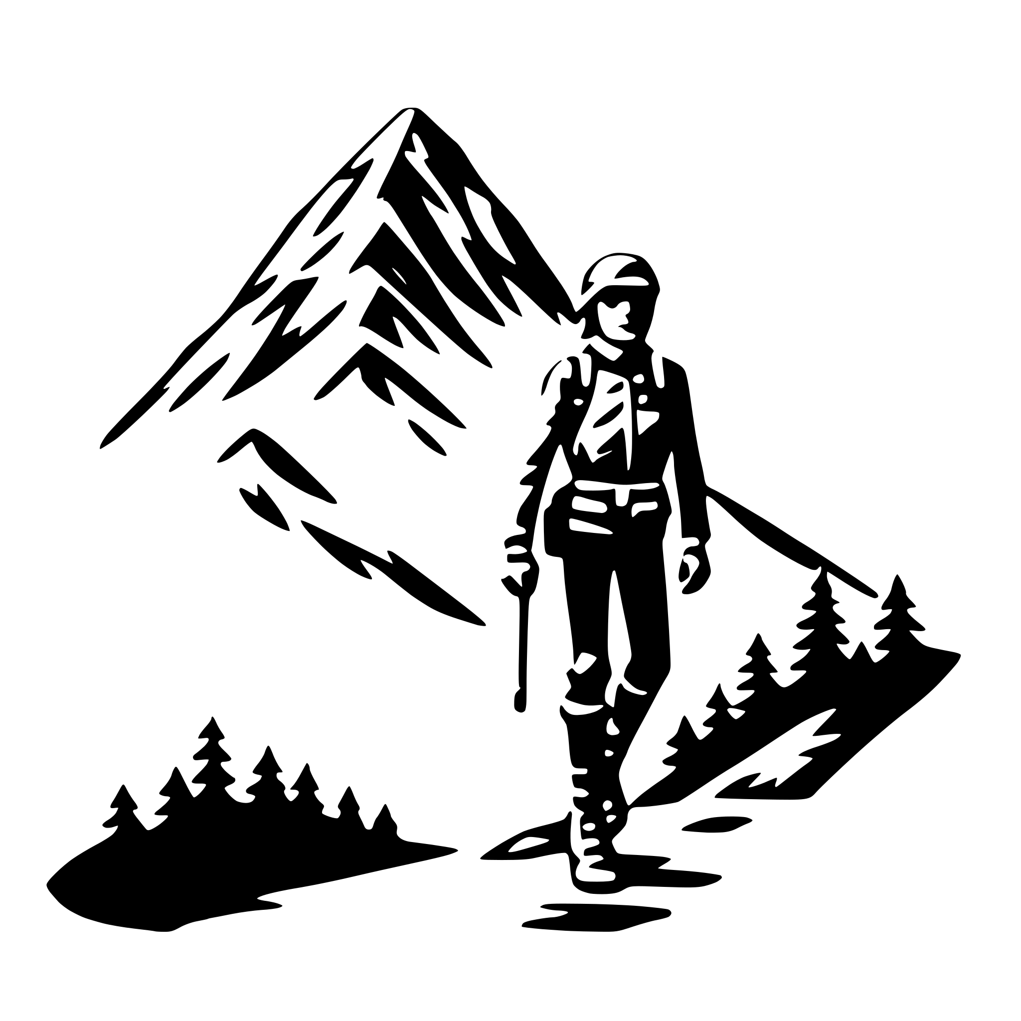 AI-generated SVG of a mountain climber silhouette