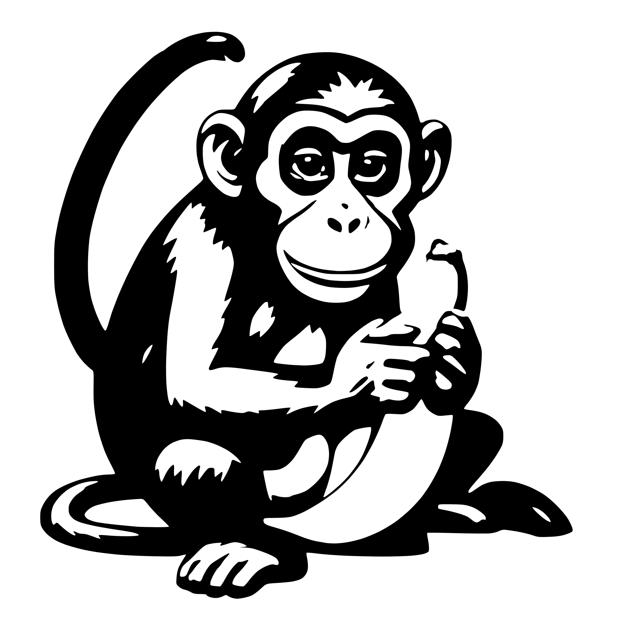 AI-generated SVG of 'monkey eating banana'