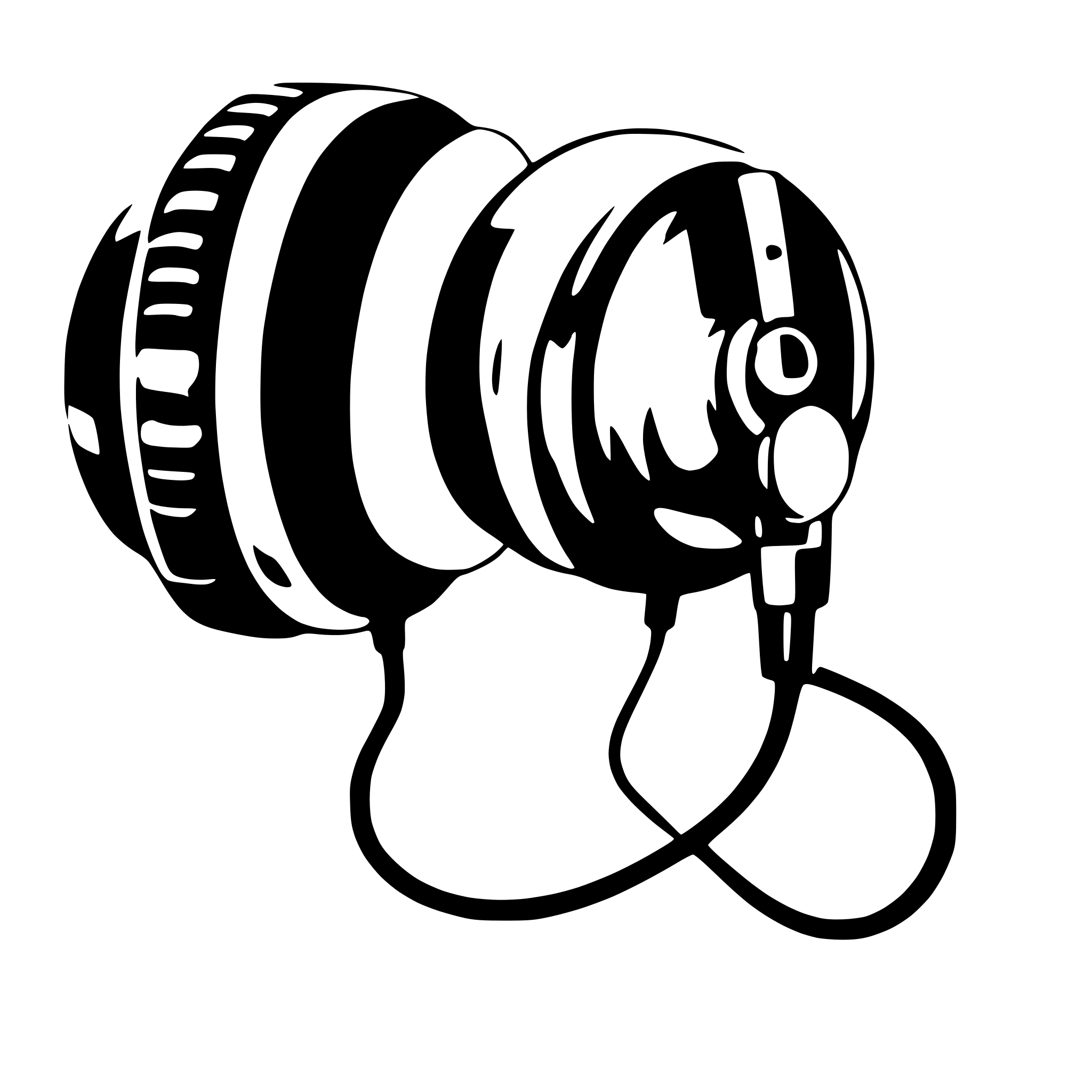 AI-generated SVG of a vintage earphones