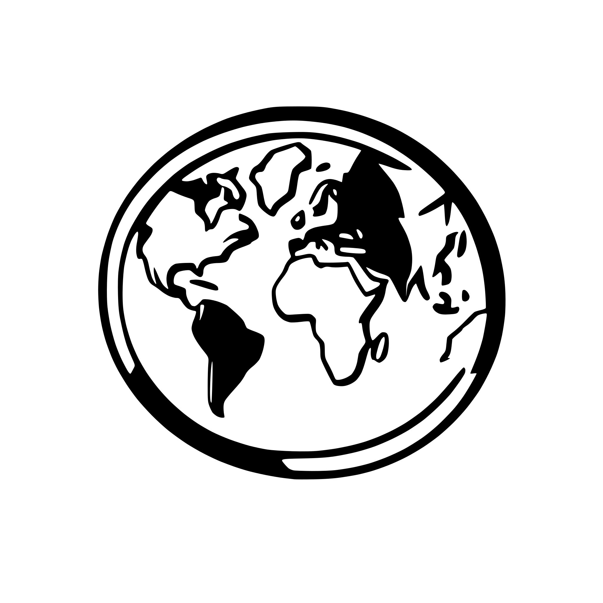 AI-generated SVG of a world map outline vector logo isolated on background