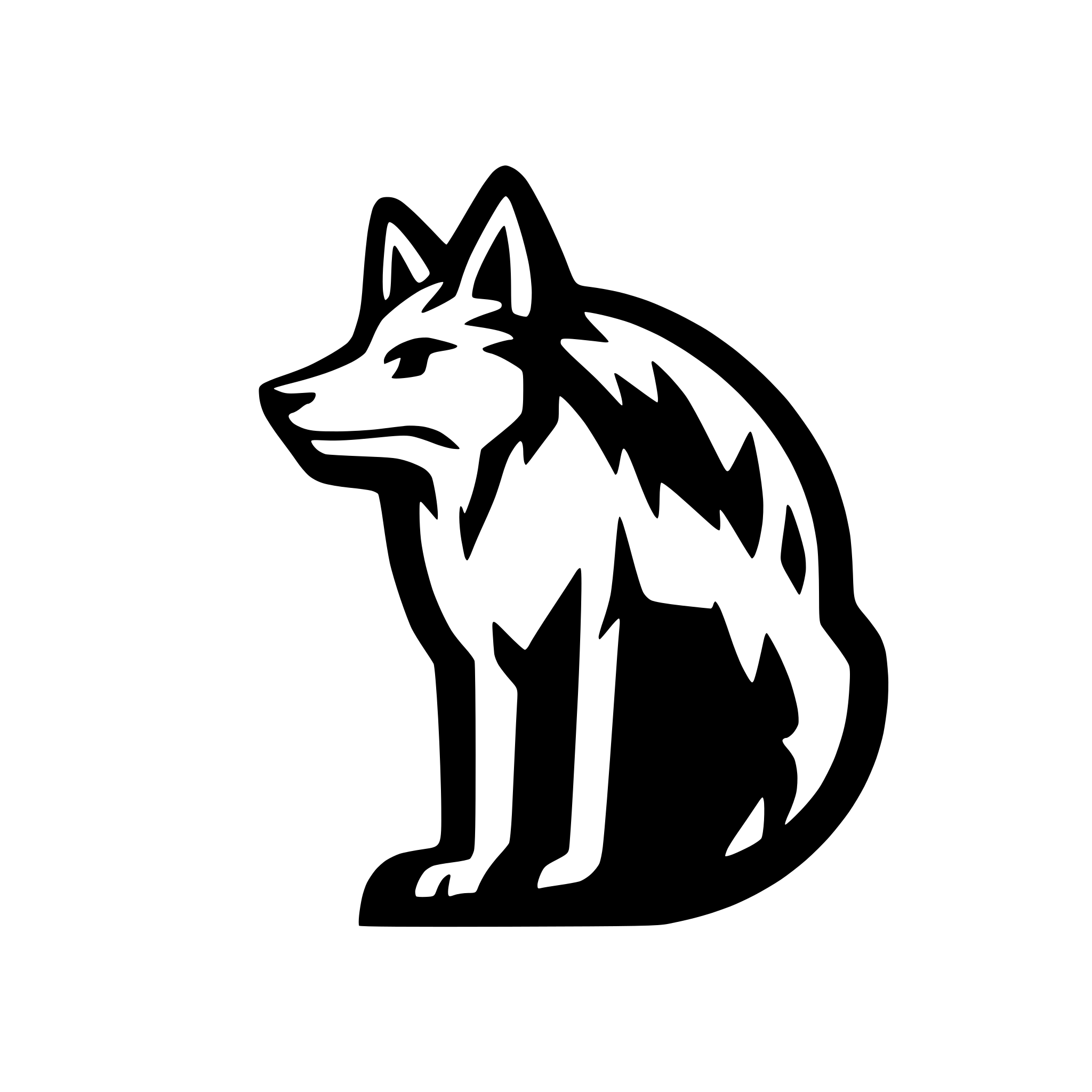 AI-generated SVG of a Coyote howling