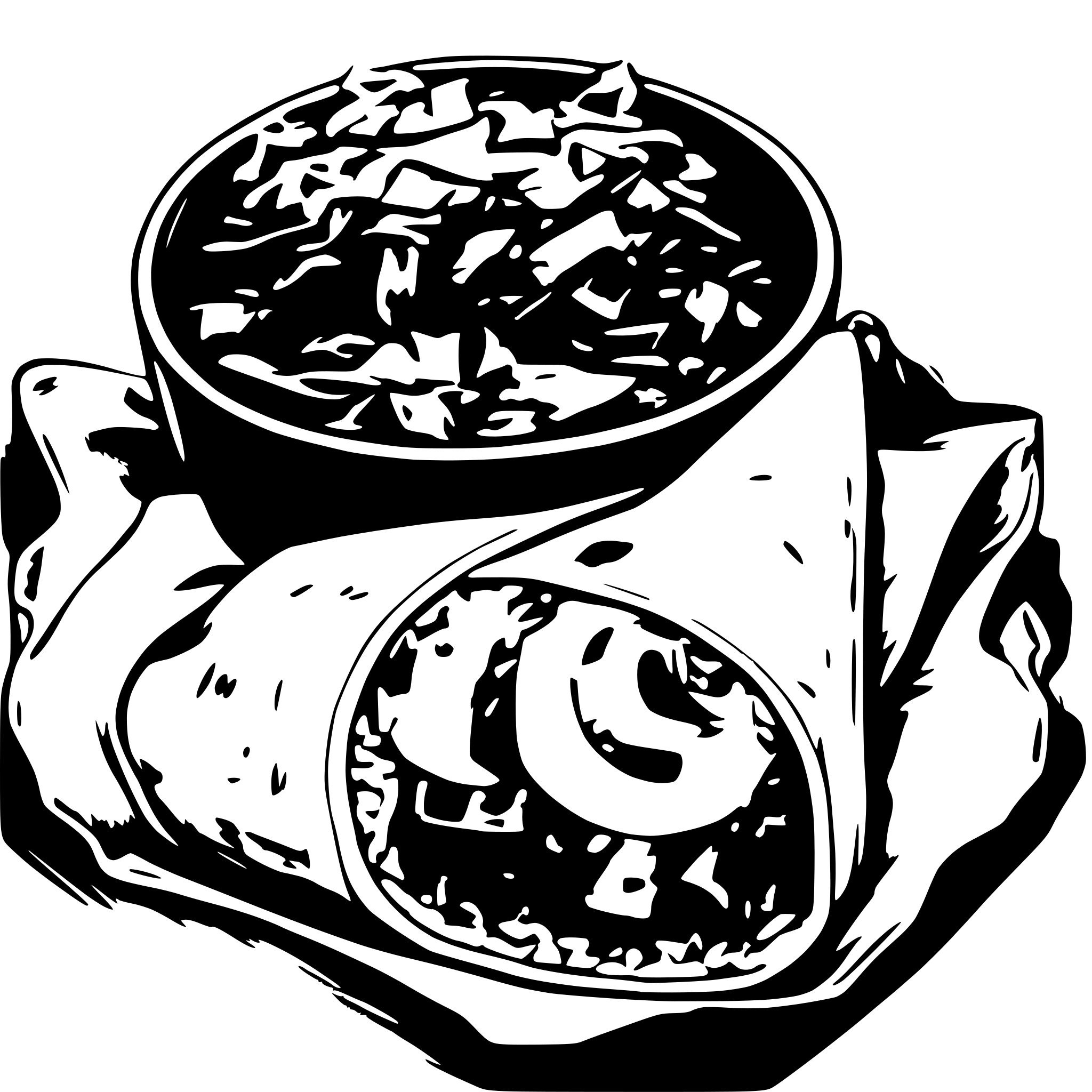 AI-generated SVG of 'Bacon egg potato breakfast burrito'