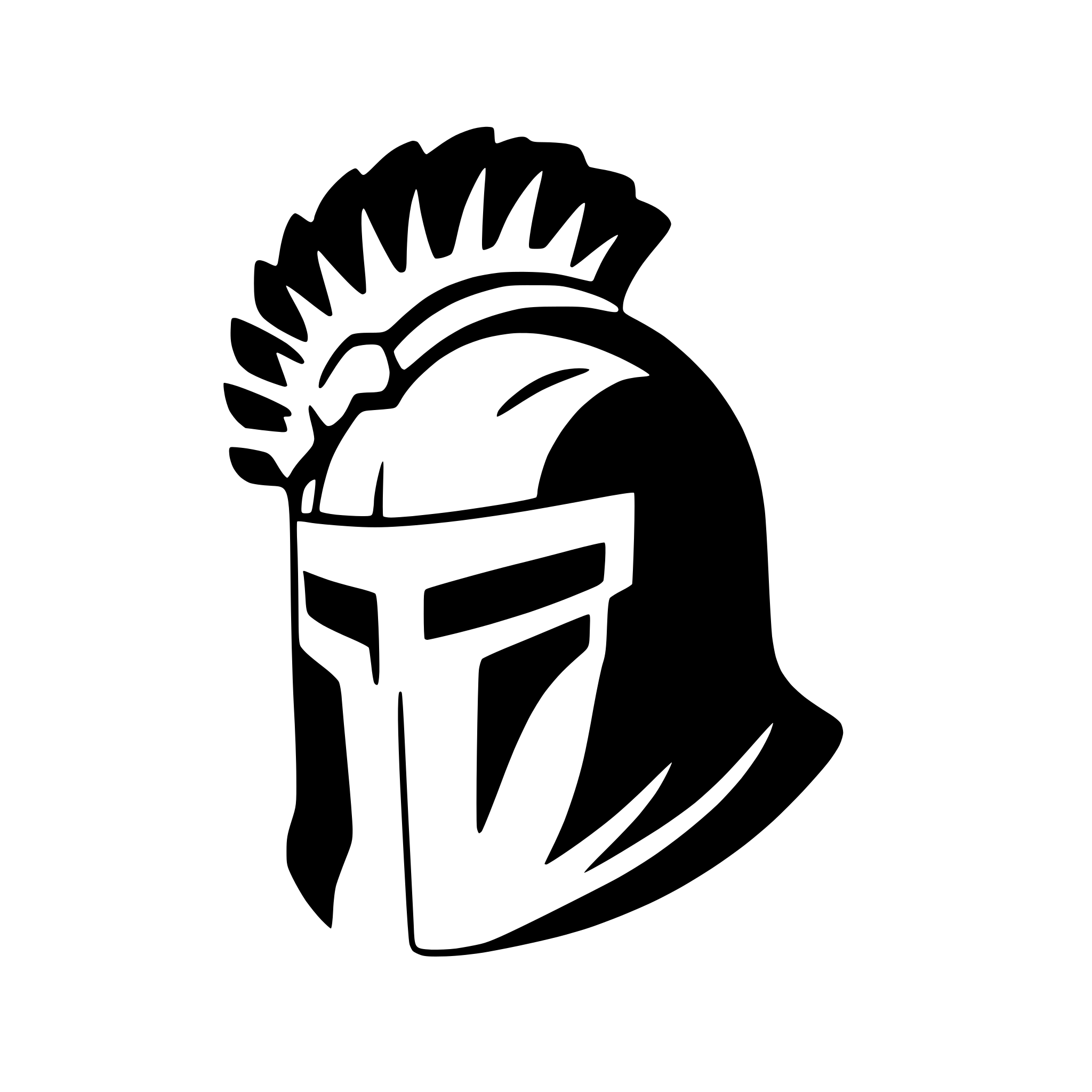 AI-generated SVG of 'spartan helmet with plume'