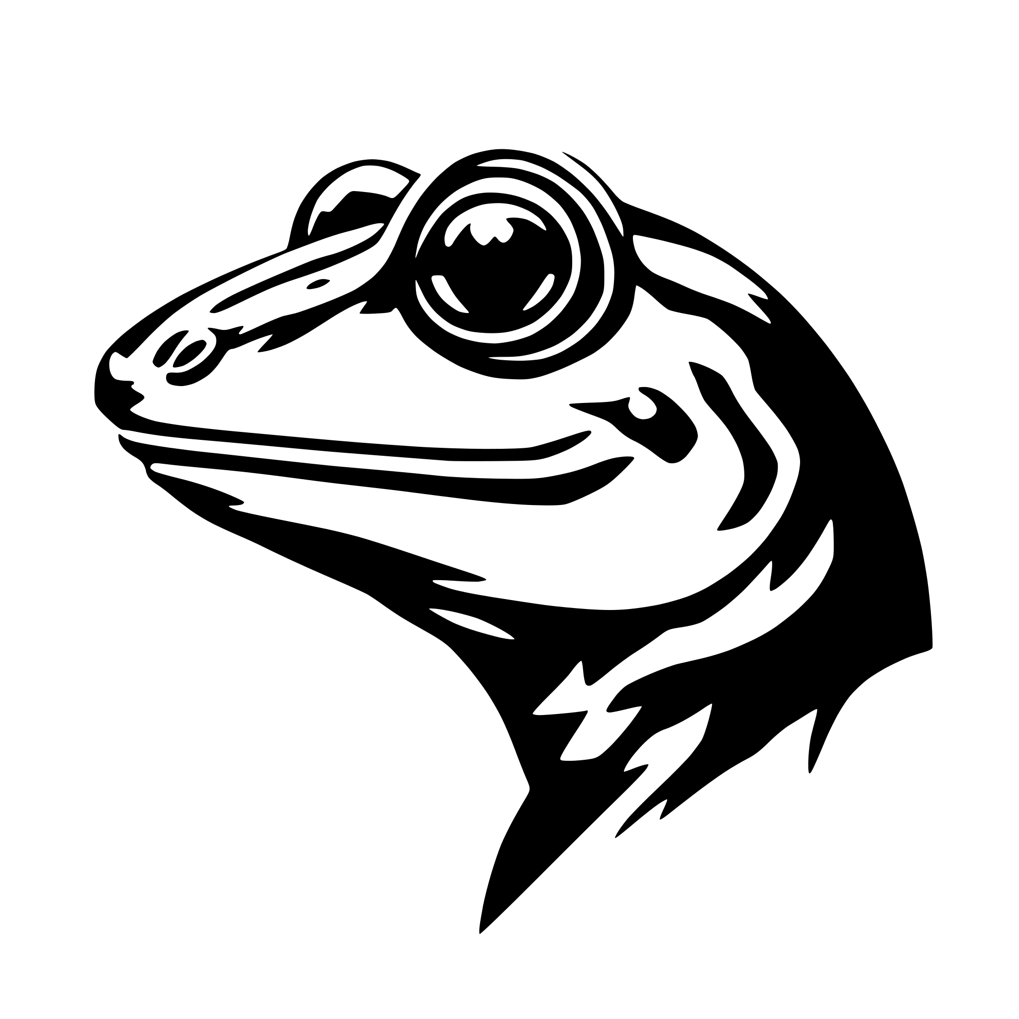 AI-generated SVG of a forward profile of a frog