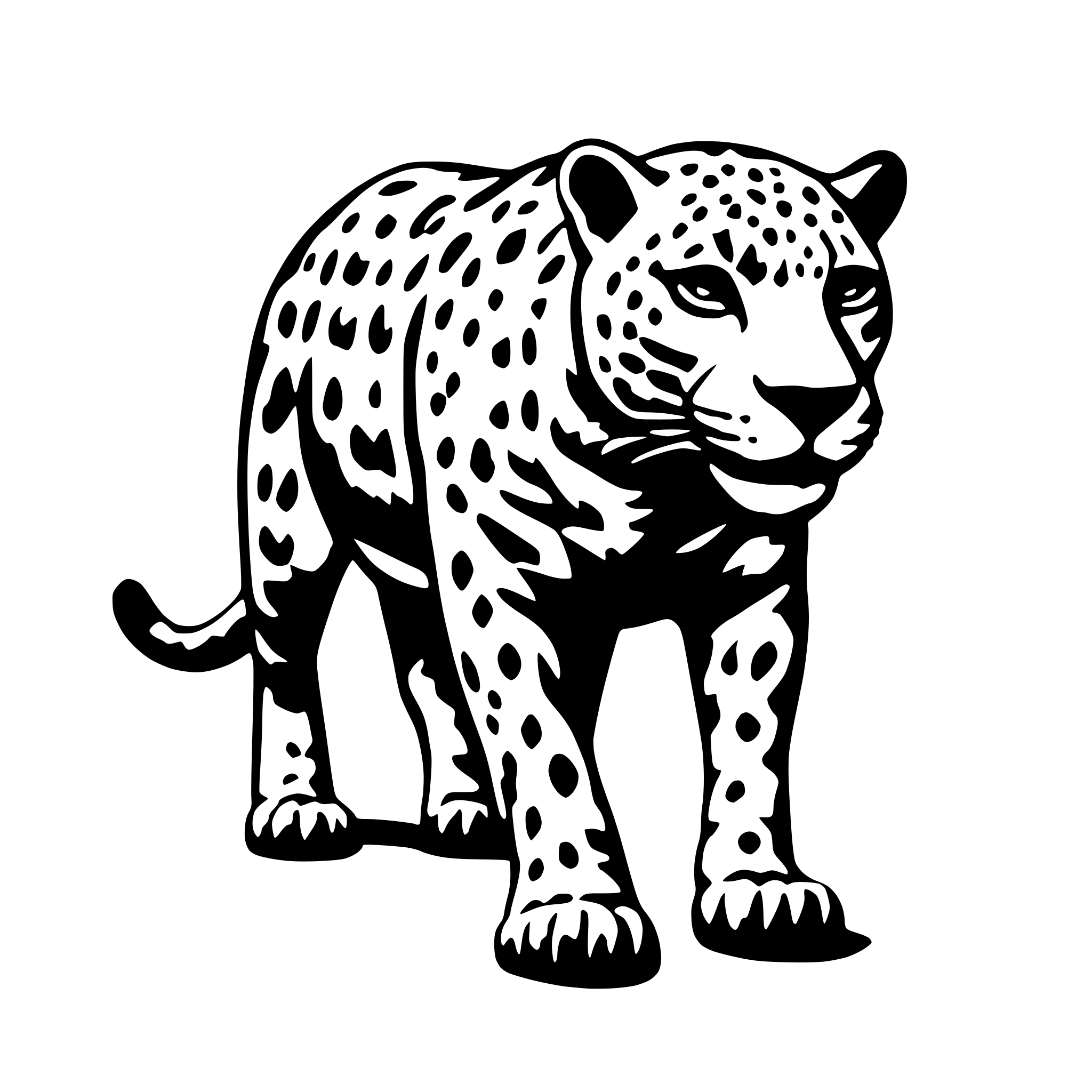 AI-generated SVG of 'jaguar walking'