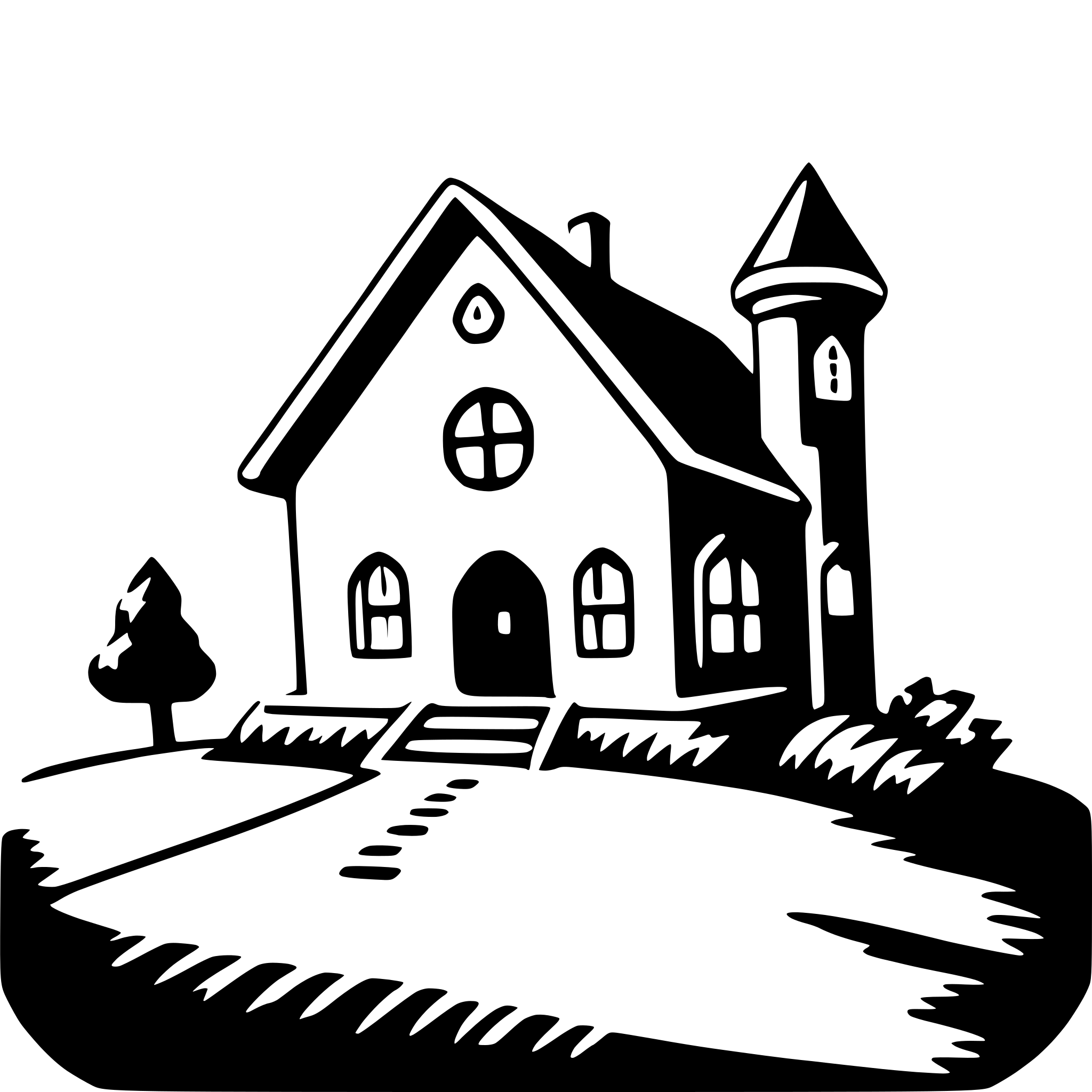 AI-generated SVG of 'haunted house'