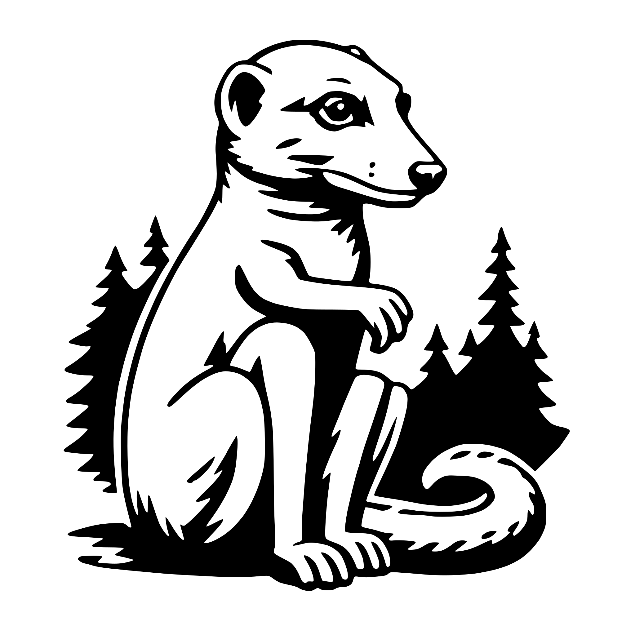 AI-generated SVG of a mongoose with monocle