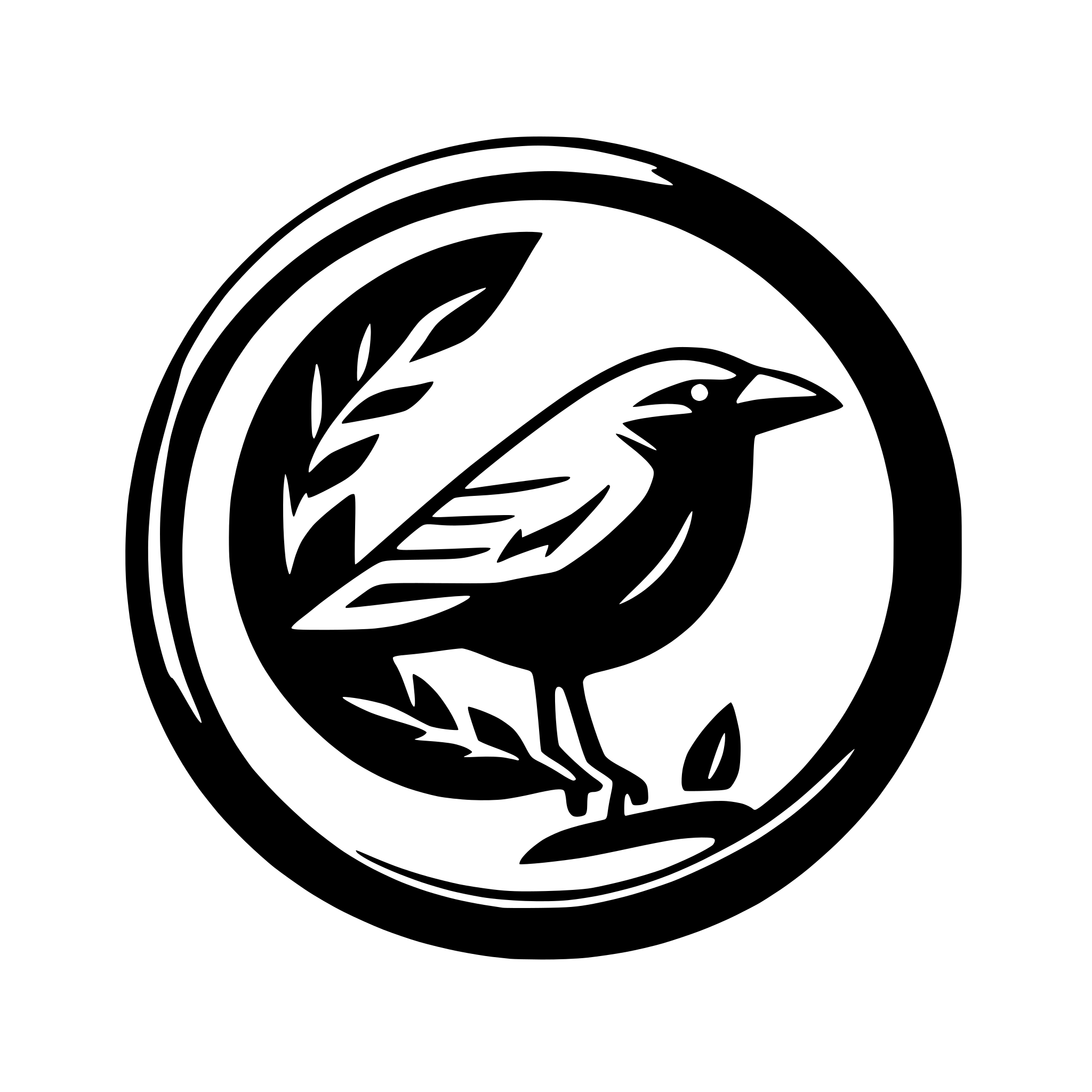 AI-generated SVG of a Crow logo. No detail. Silhouette.