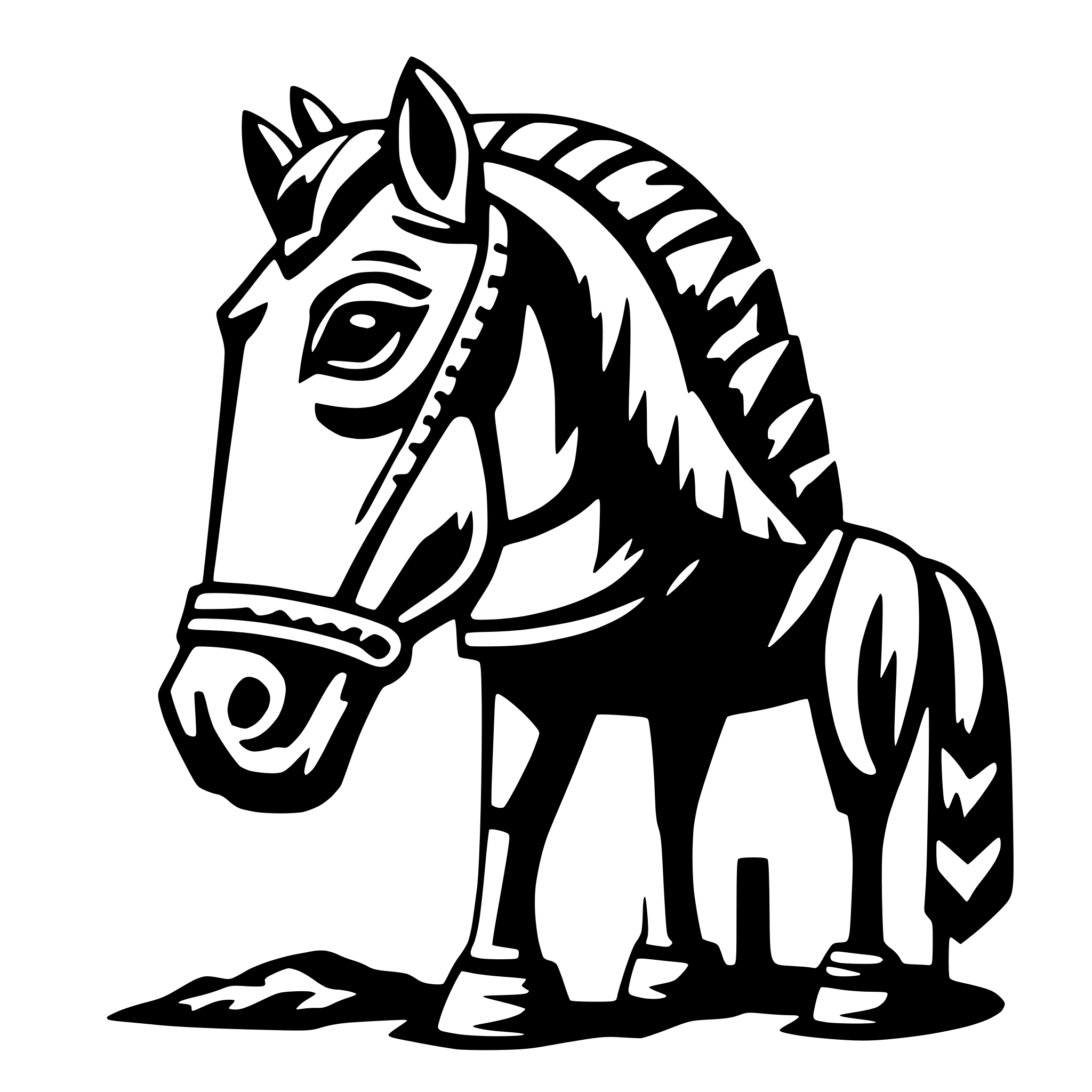 AI-generated SVG of a trojan horse as an flat icon