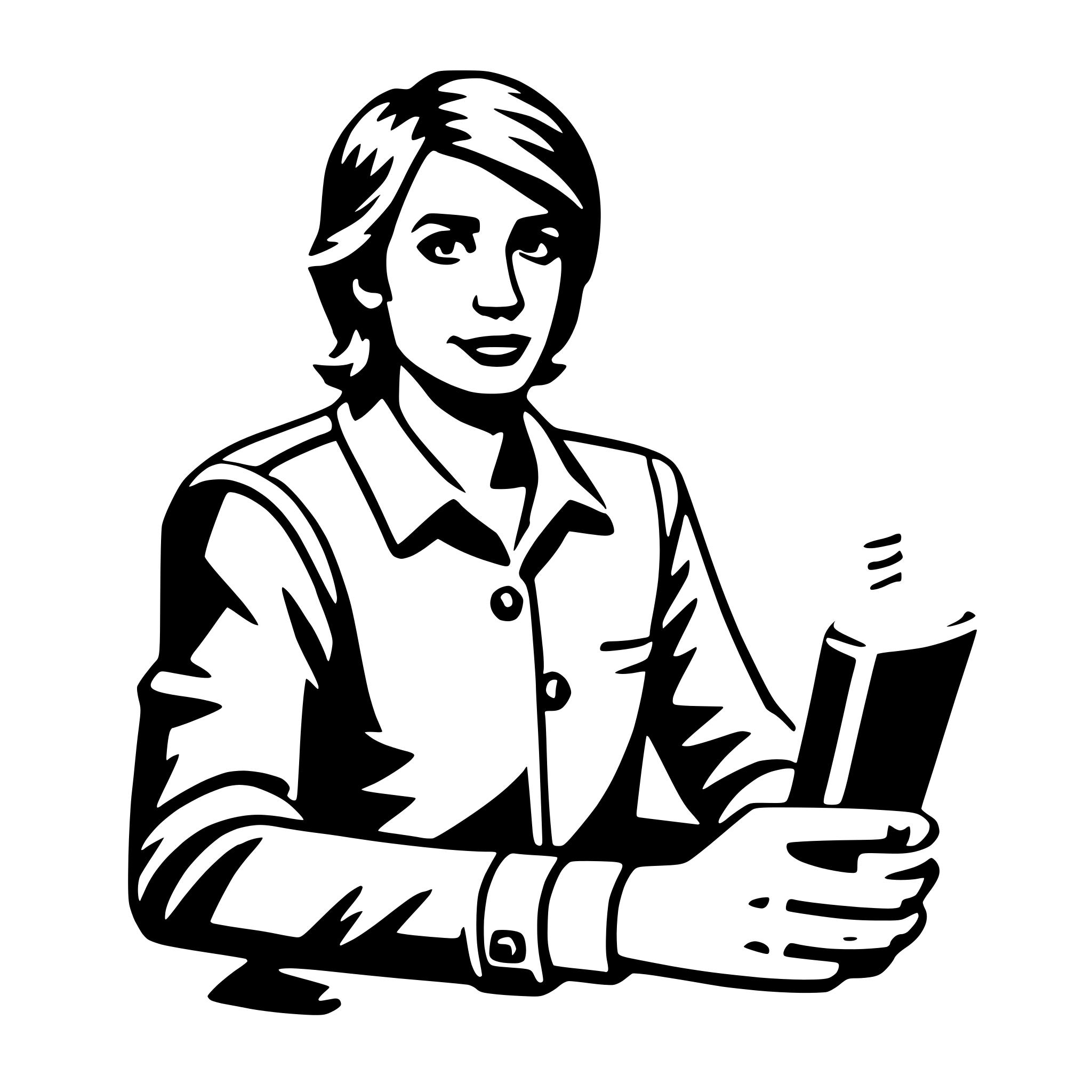 AI-generated SVG of a journalist
