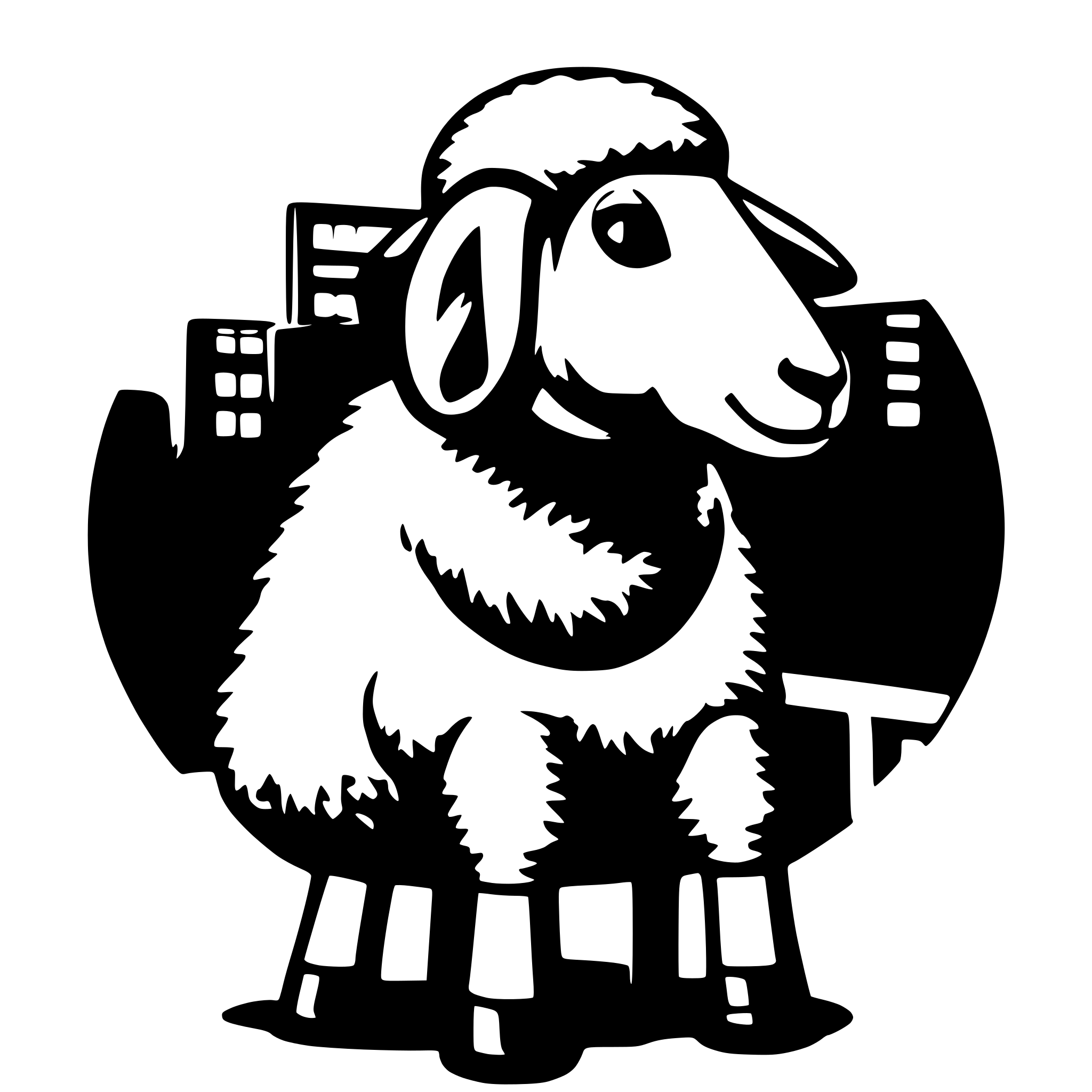 AI-generated SVG of 'musician sheep'