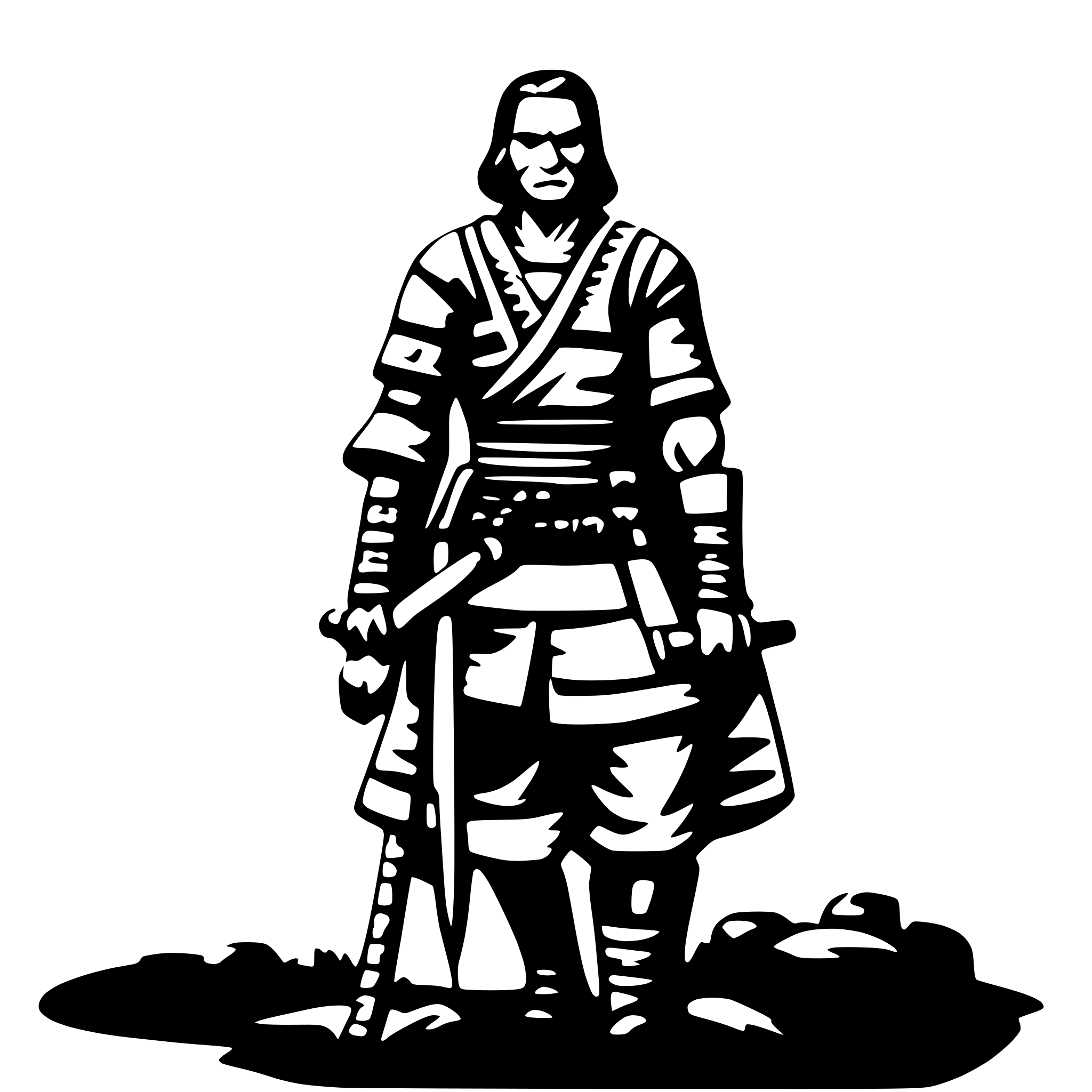 AI-generated SVG of a old samurai