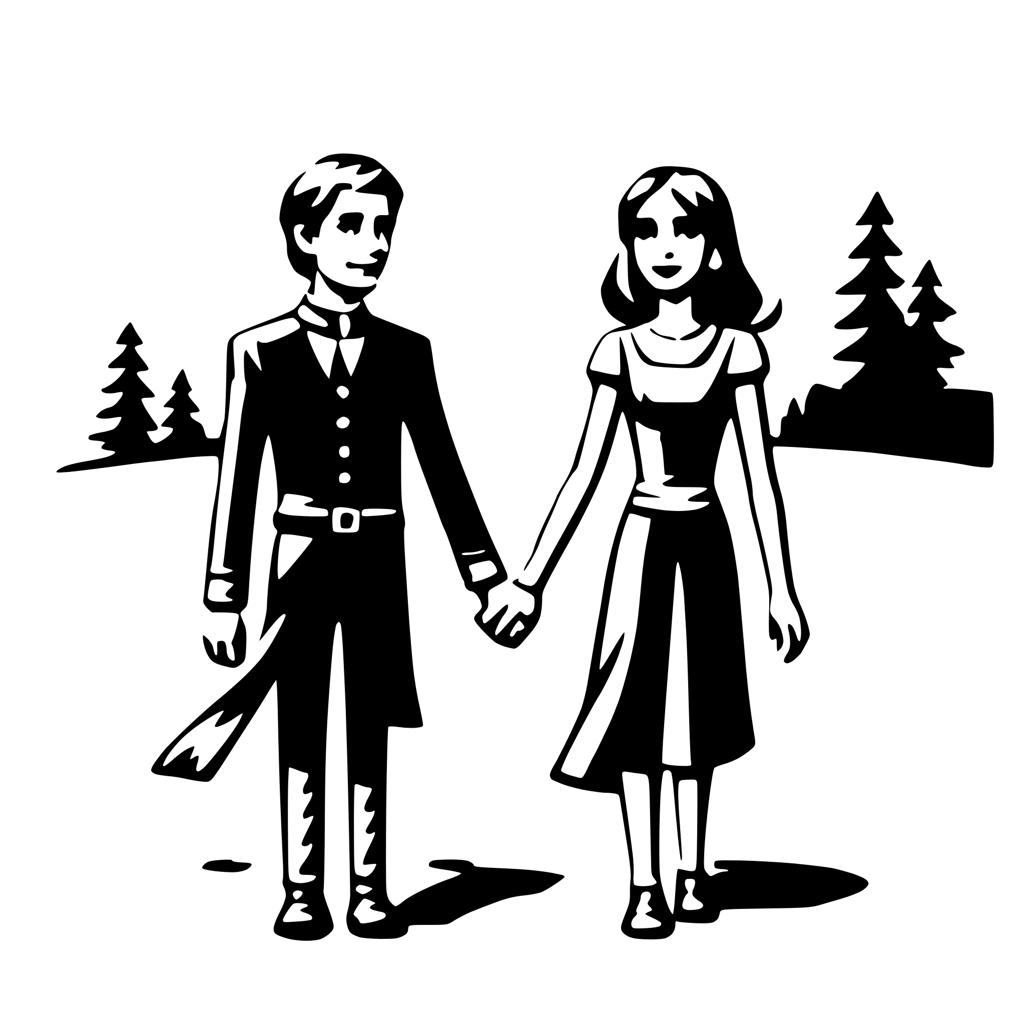 AI-generated SVG of 'couple holding hands'