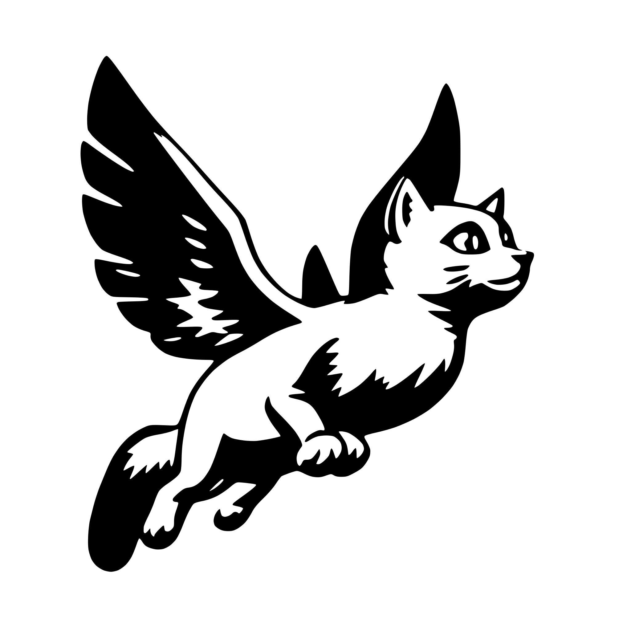 AI-generated SVG of 'flying cat'