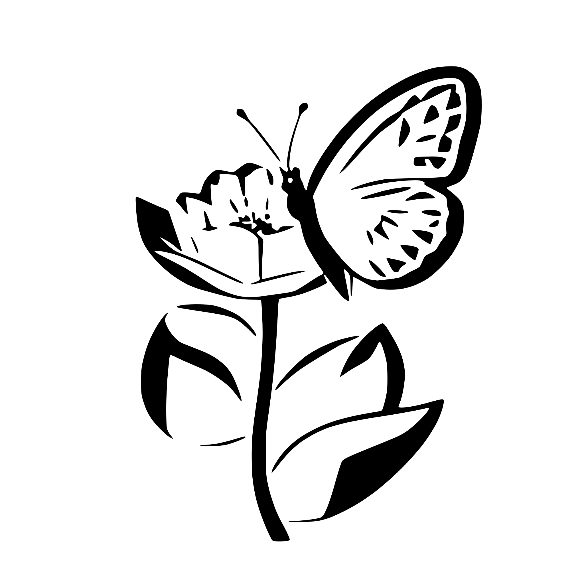 AI-generated SVG of a butterfly resting on a flower