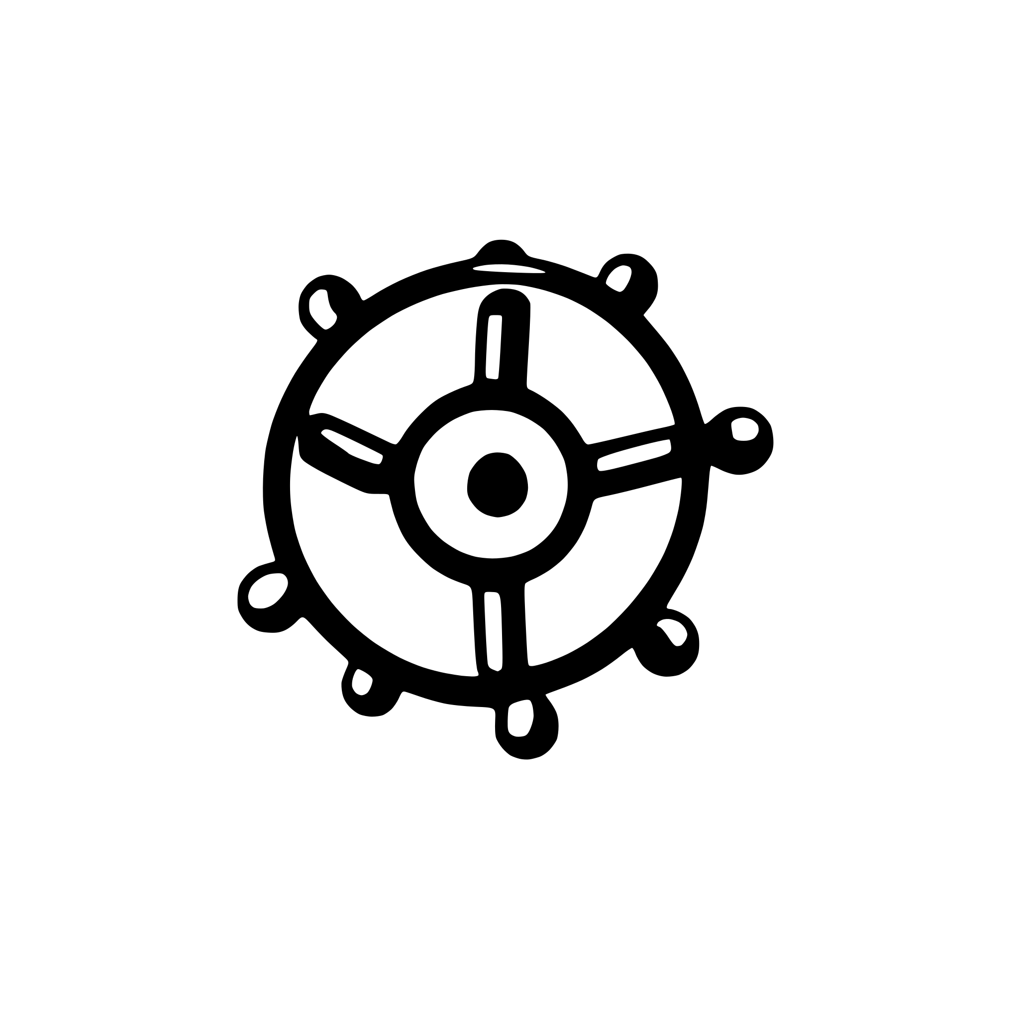 AI-generated SVG of a A colorful co2 molecule for an app icon