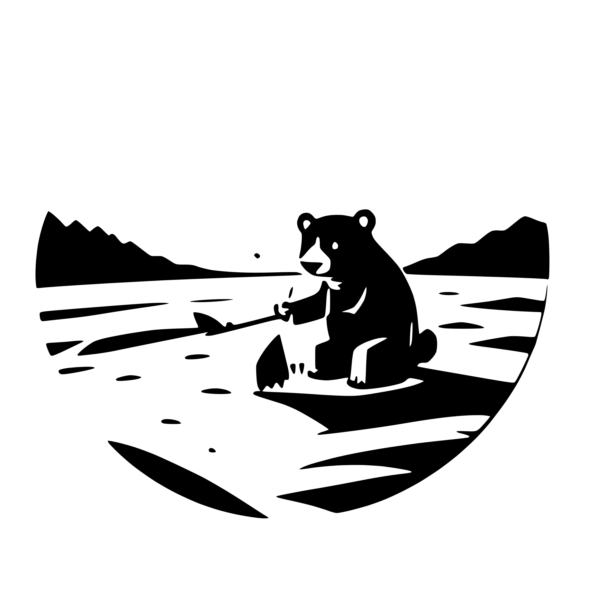 AI-generated SVG of a bear fishing in a river