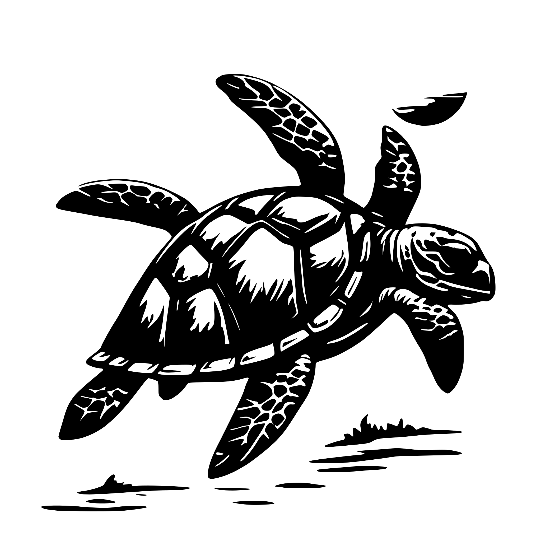 AI-generated SVG of a sea turtle in ocean
