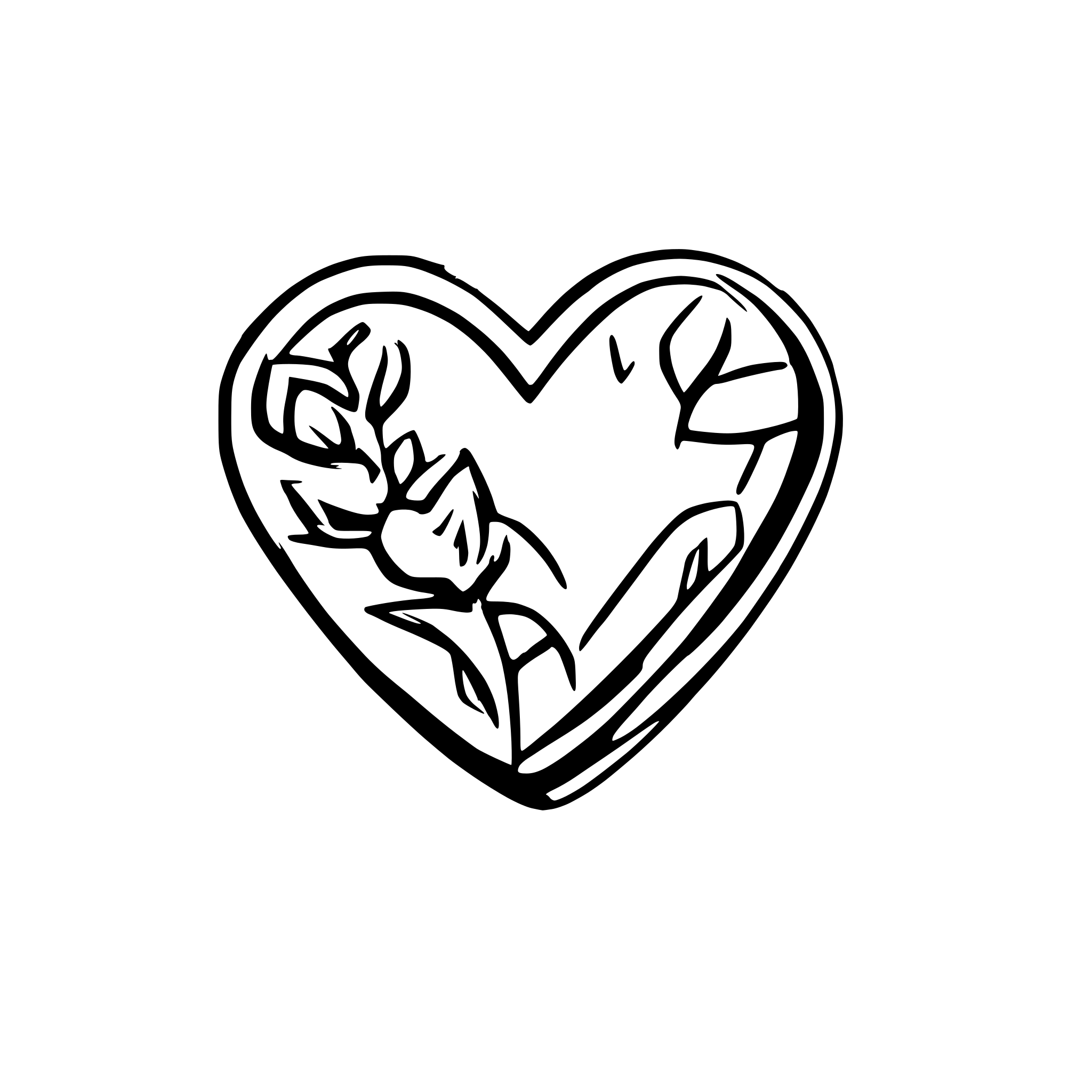 AI-generated SVG of a heart with roses