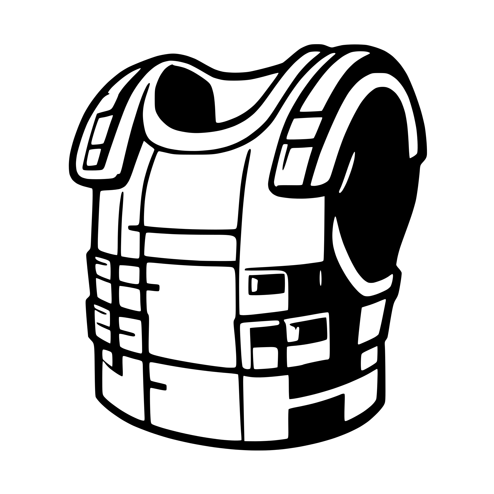 AI-generated SVG of a perspective view of samurai chest armor