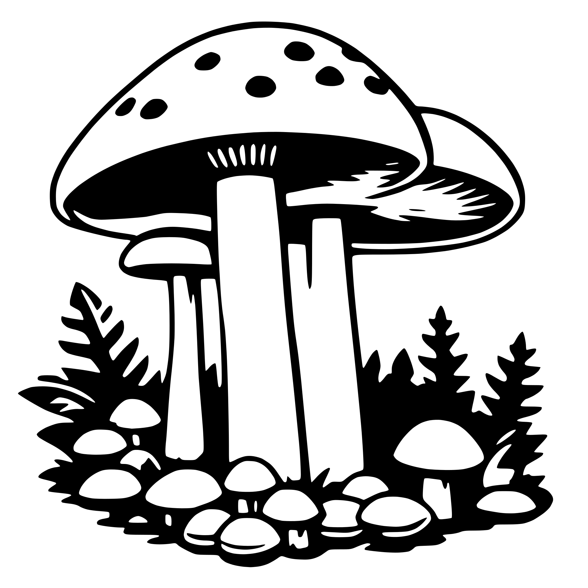AI-generated SVG of 'forest mushrooms'