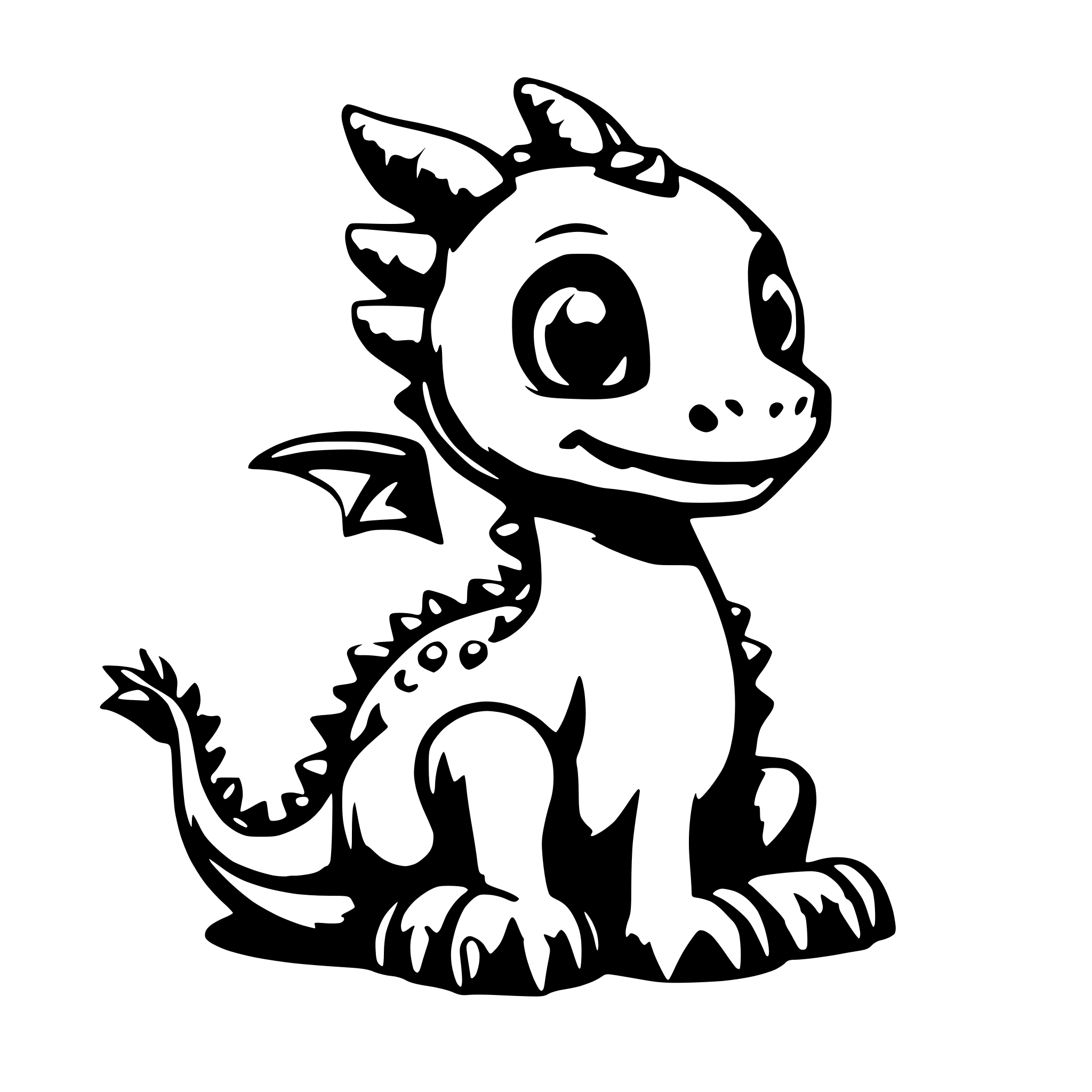 AI-generated SVG of 'cute baby dragon'