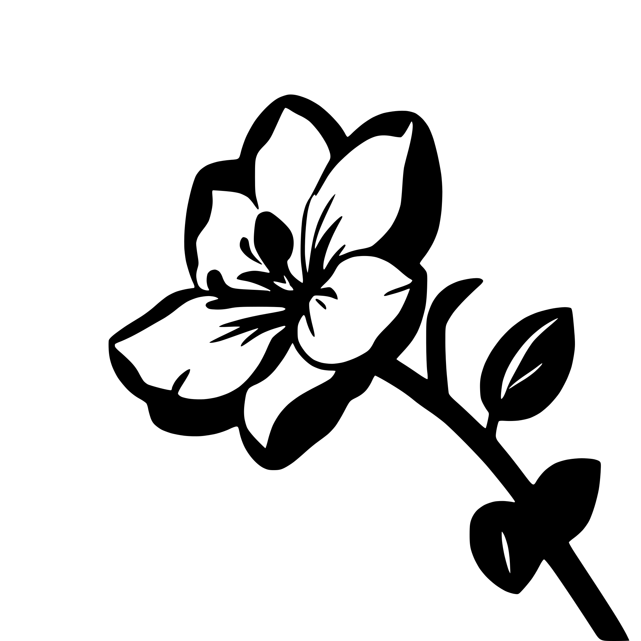 AI-generated SVG of a simple orchid flower silhouette