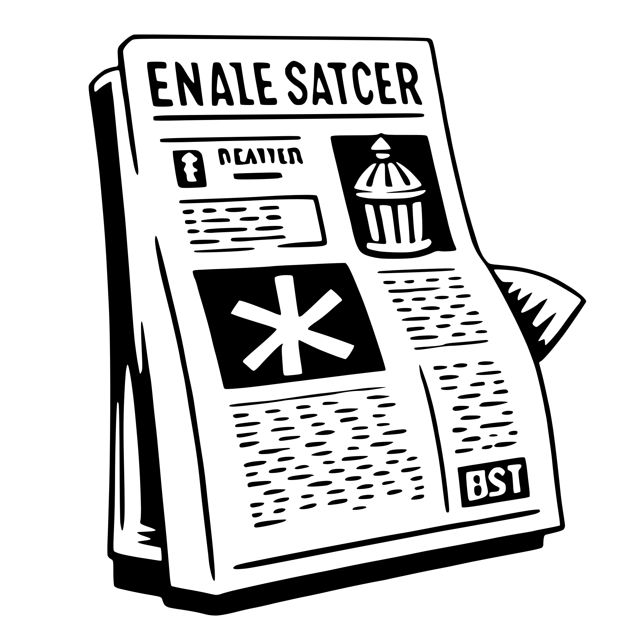AI-generated SVG of a newspaper