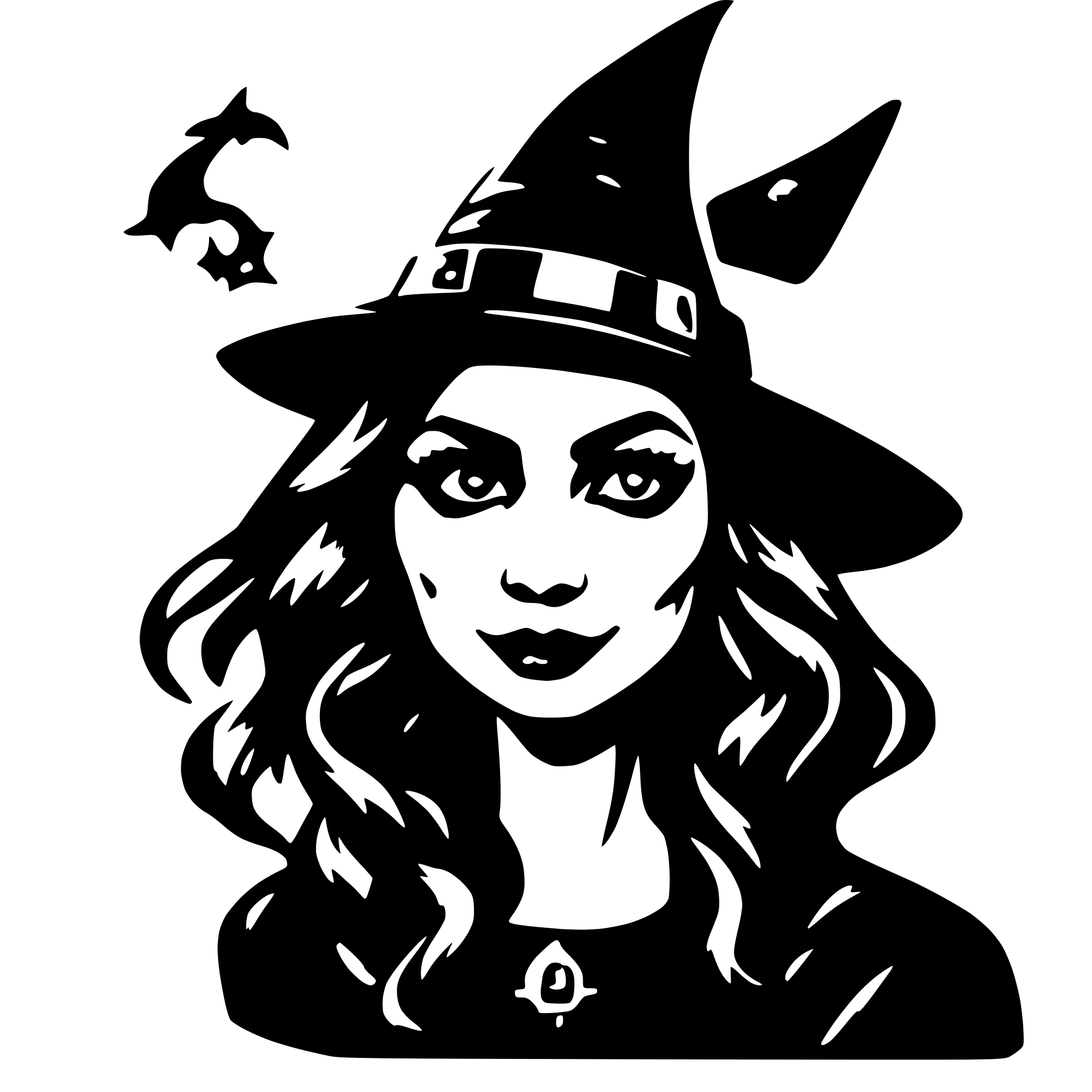 AI-generated SVG of a spooky witch