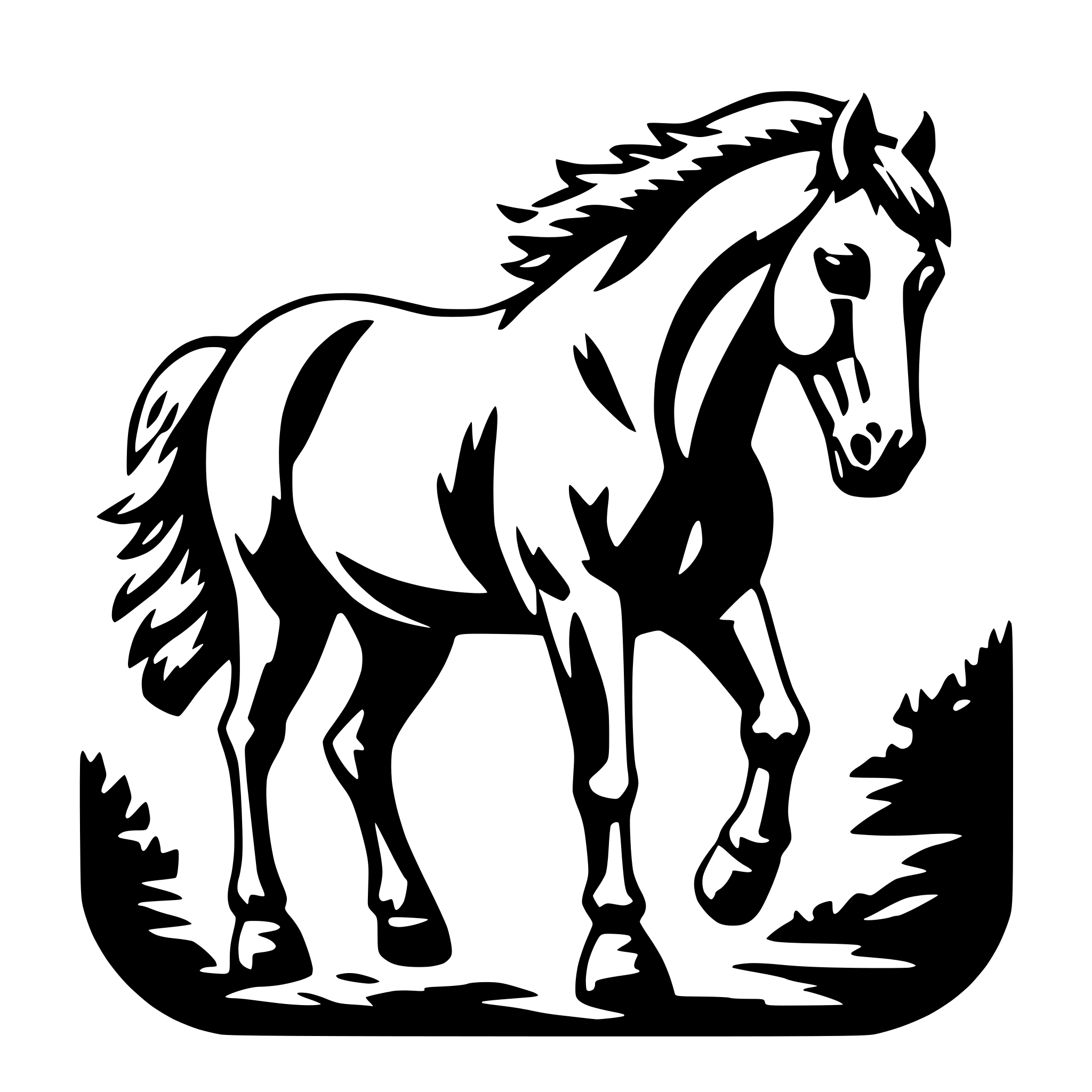 AI-generated SVG of a Wild horse
