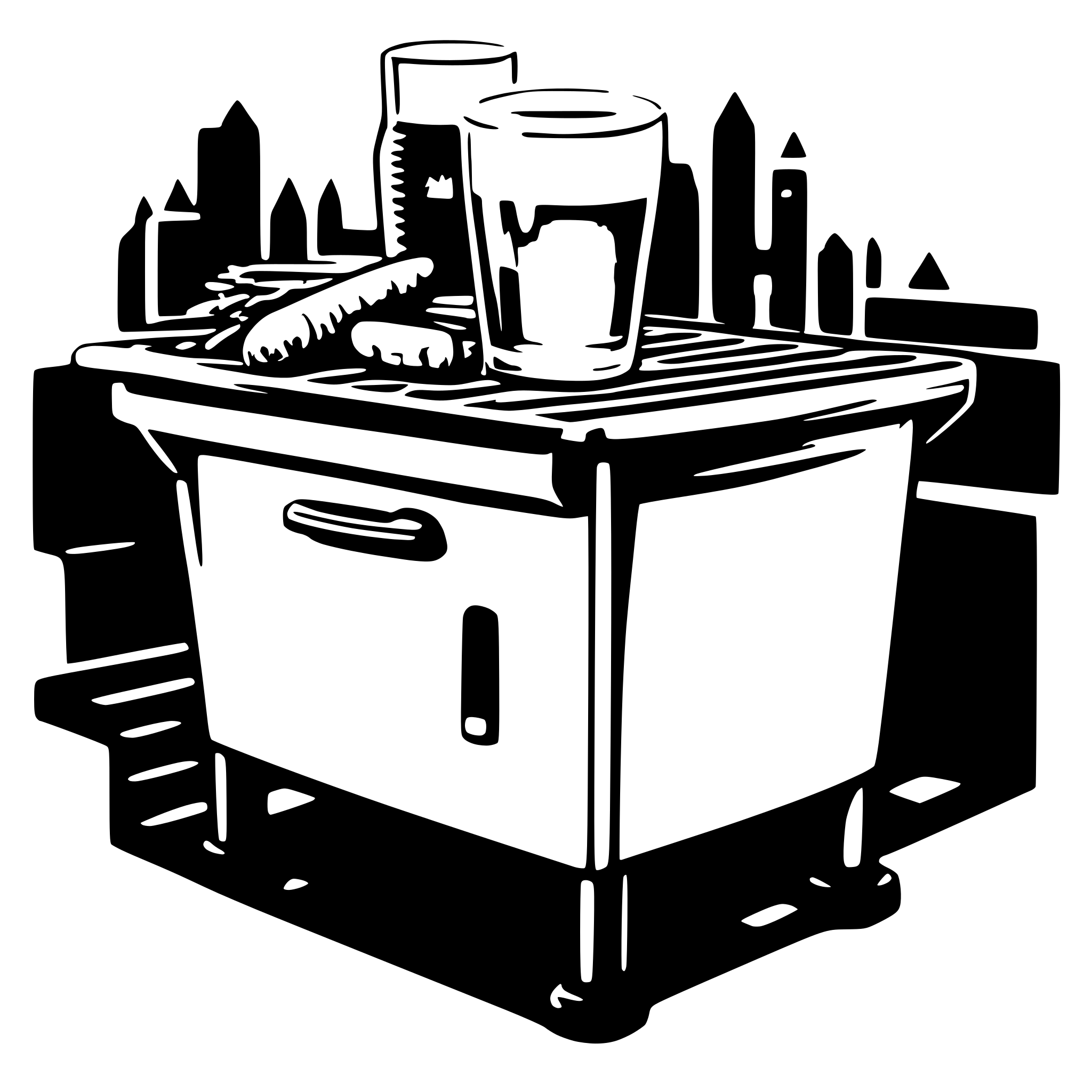 AI-generated SVG of a 3D graphic of grill and pint of beer