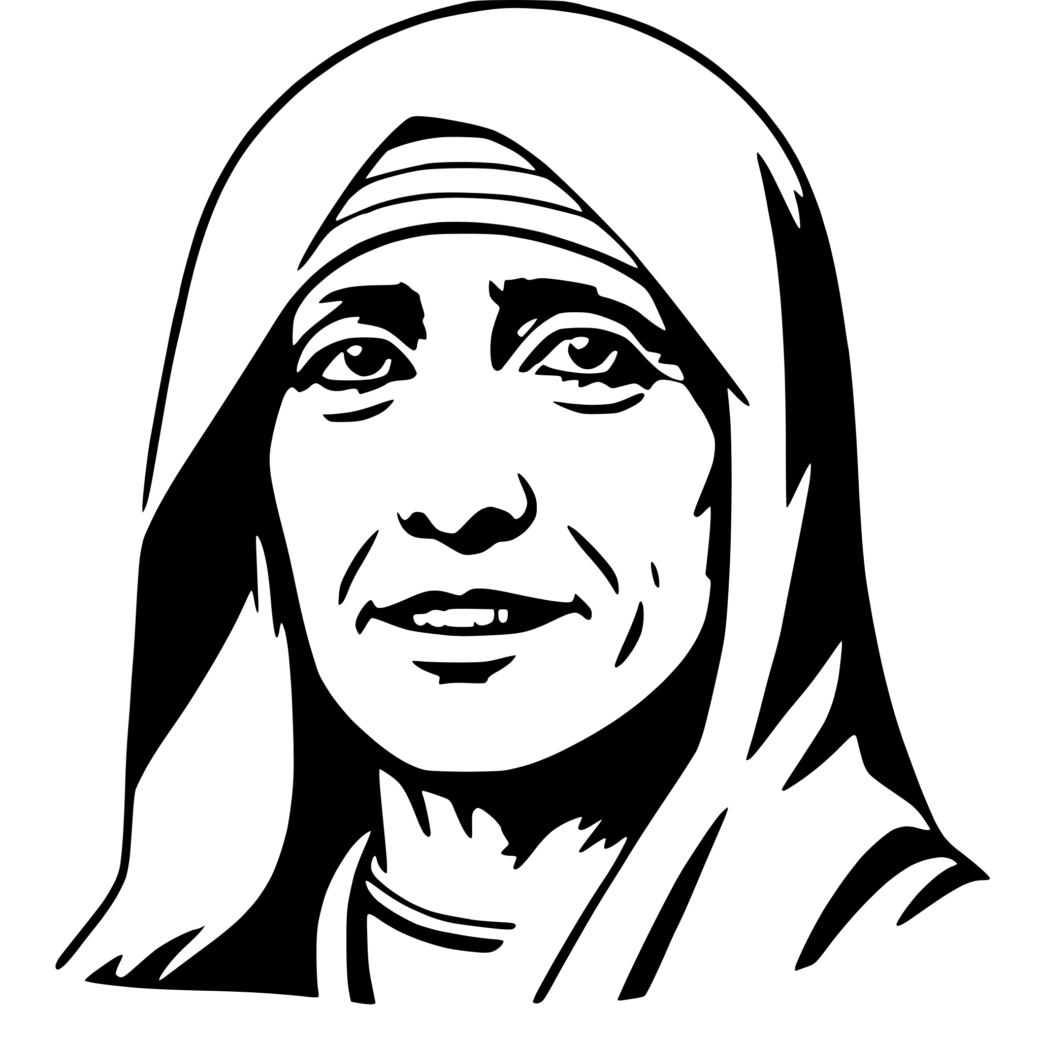 AI-generated SVG of a mother teresa