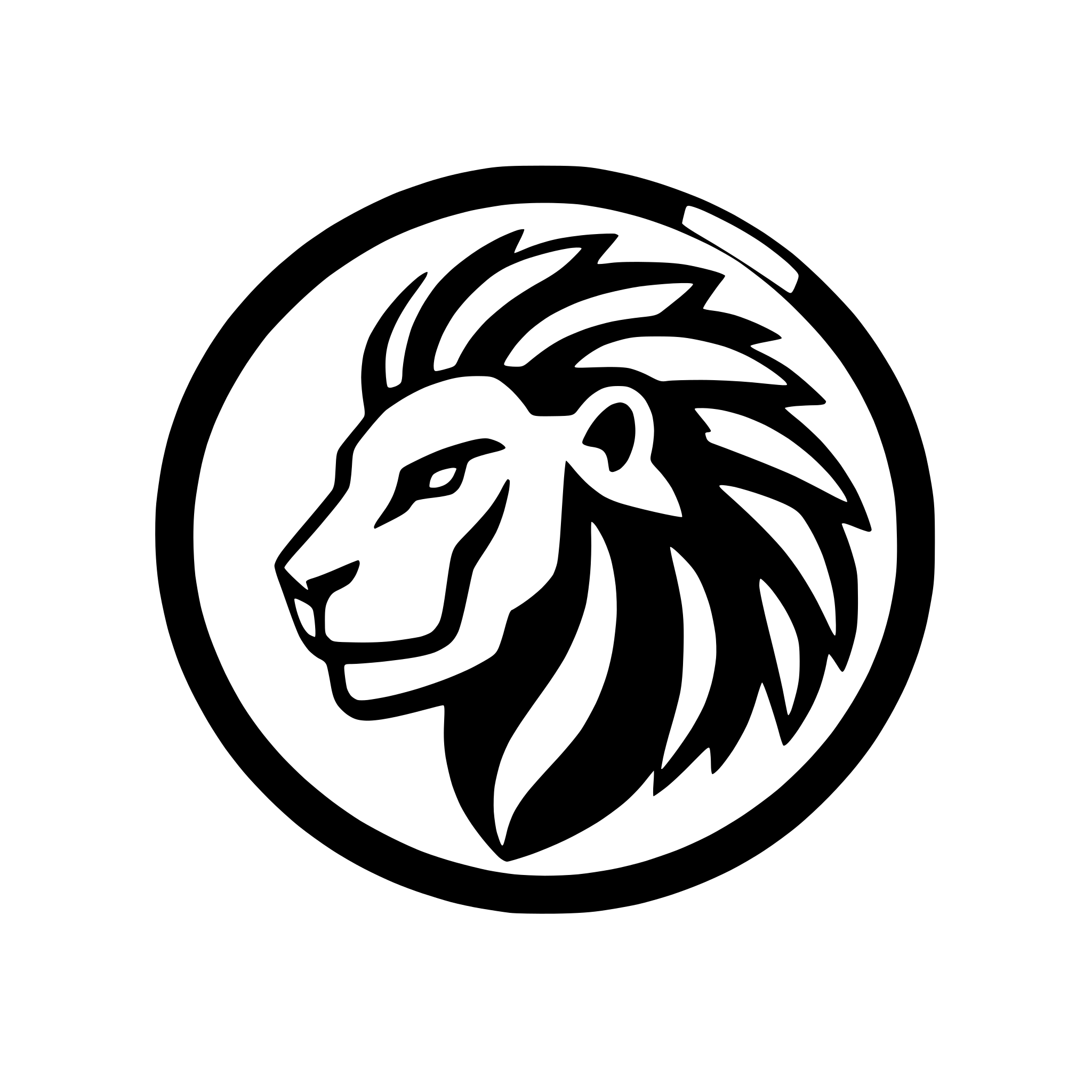 AI-generated SVG of 'minimalist lion's head profile'