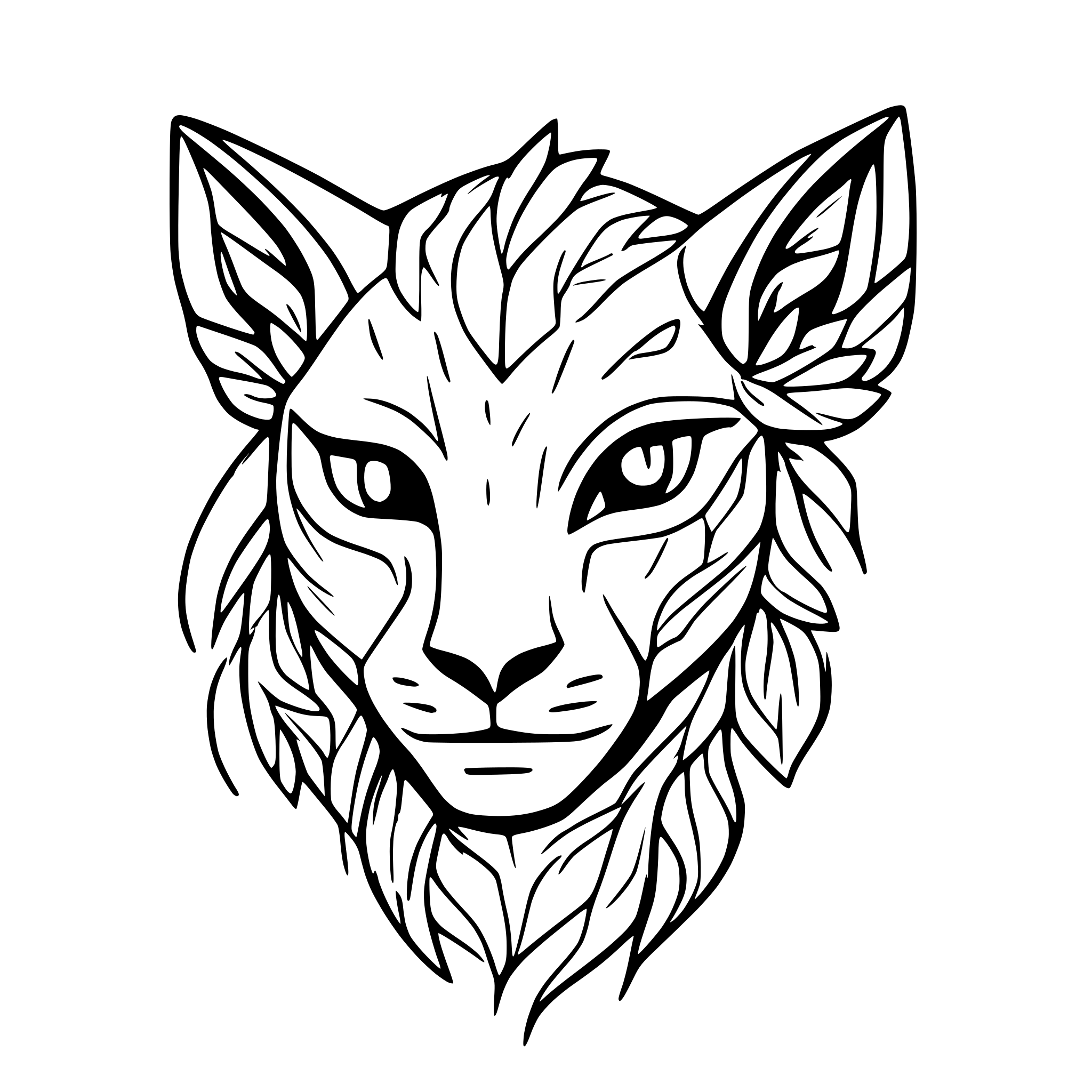 AI-generated SVG of a A Mythological creature that is a blend of a hydra and a puma