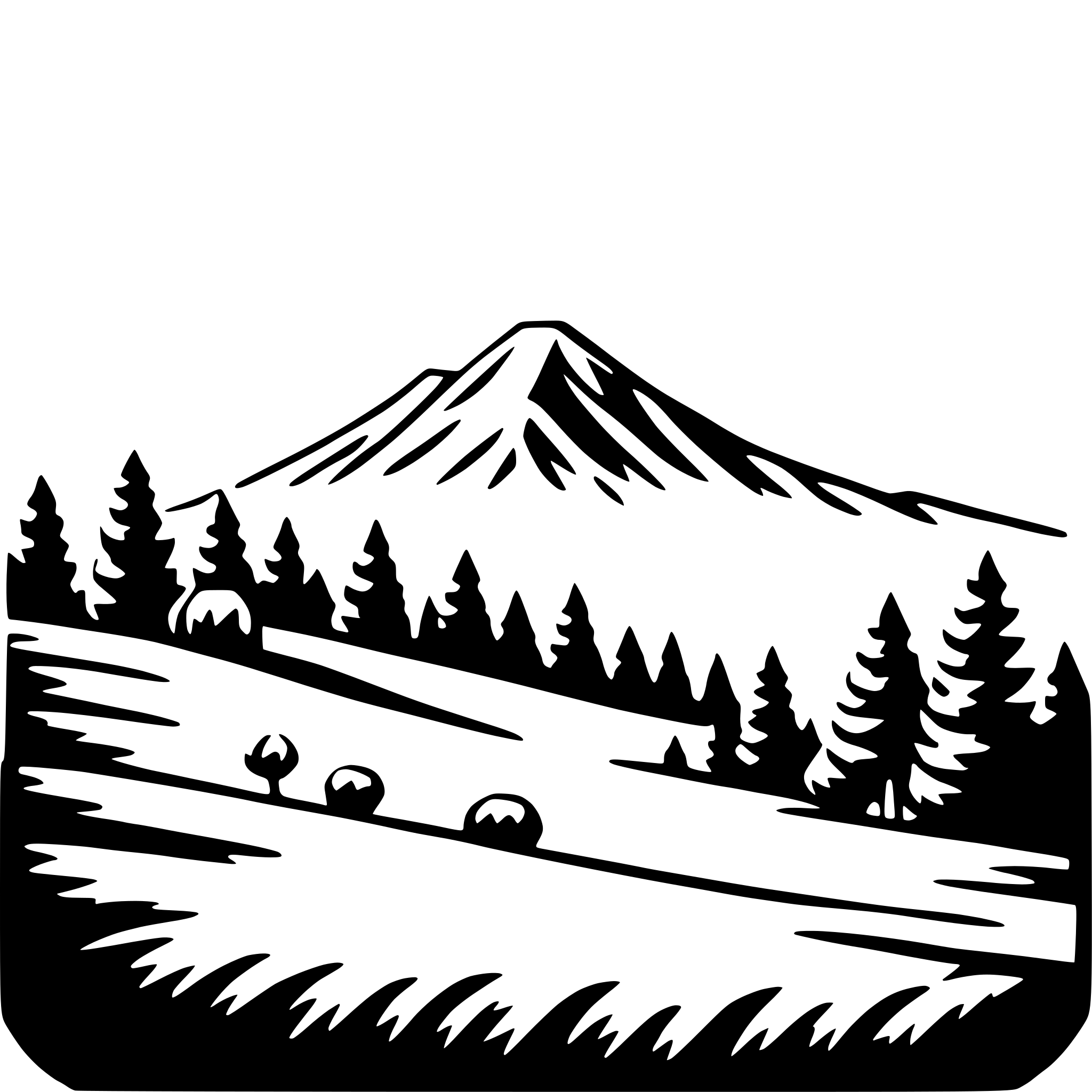 AI-generated SVG of a mountain sunrise view