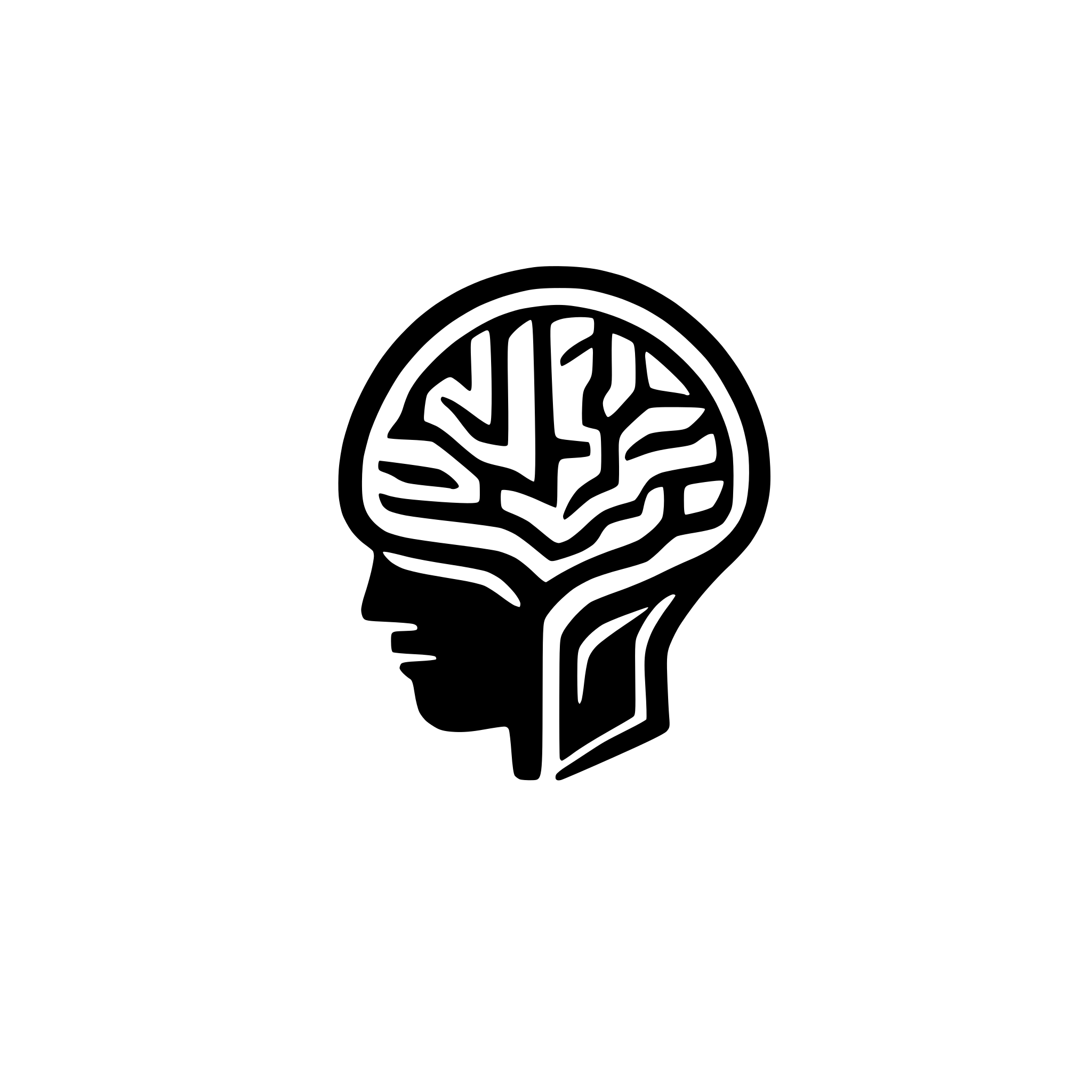 AI-generated SVG of a An abstract logo of human brain