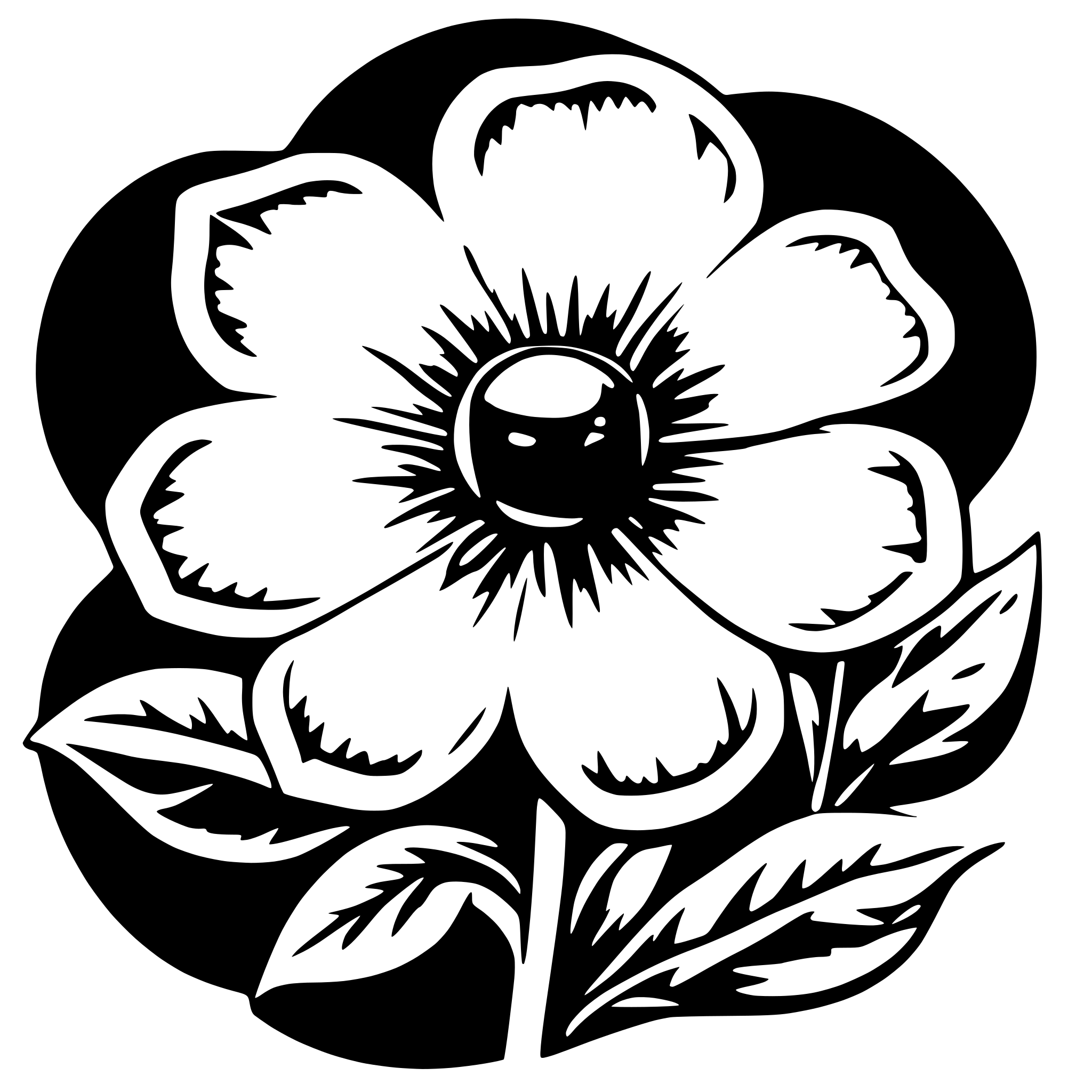AI-generated SVG of a flower anatomy illustation