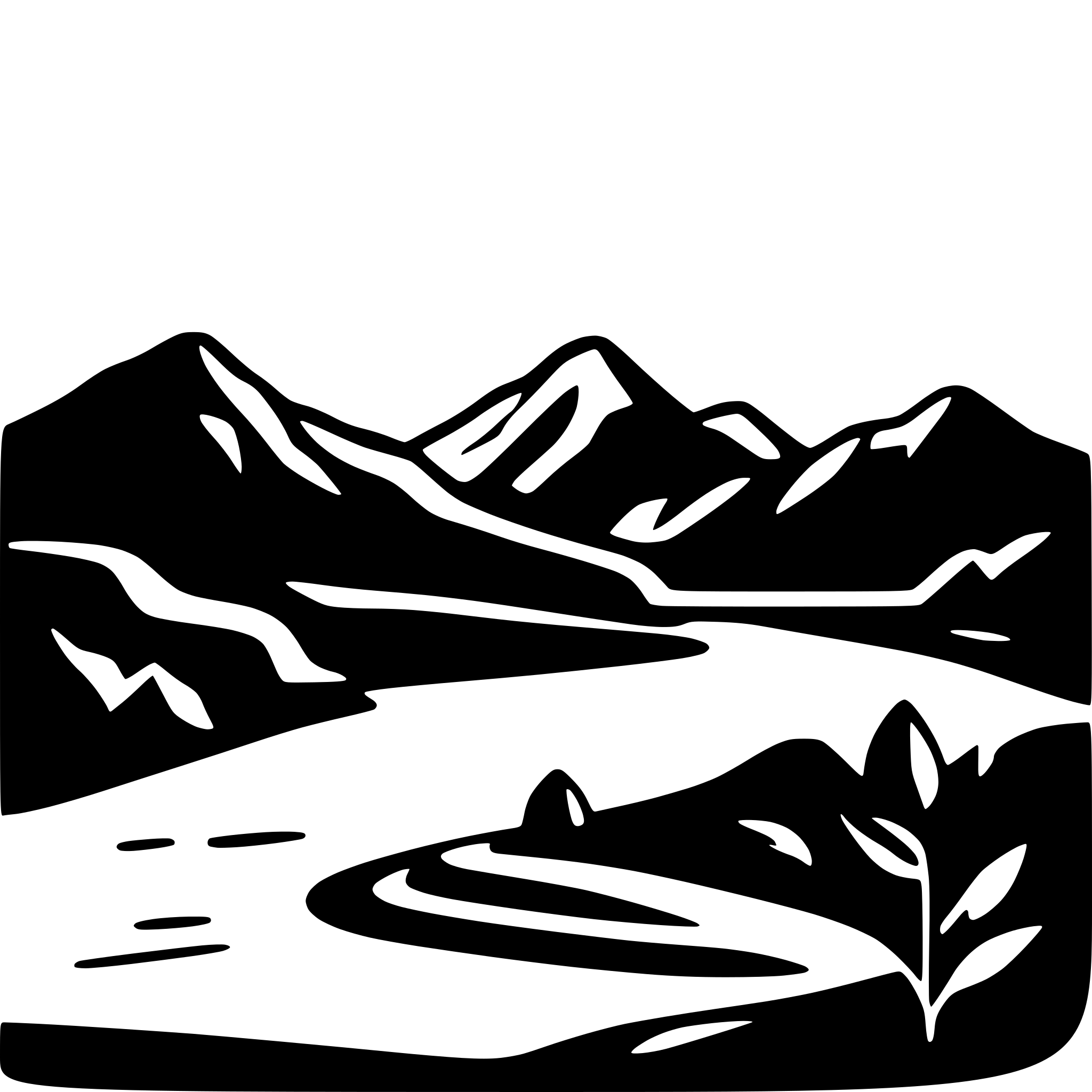AI-generated SVG of 'Mountain river landscape Sun shining'