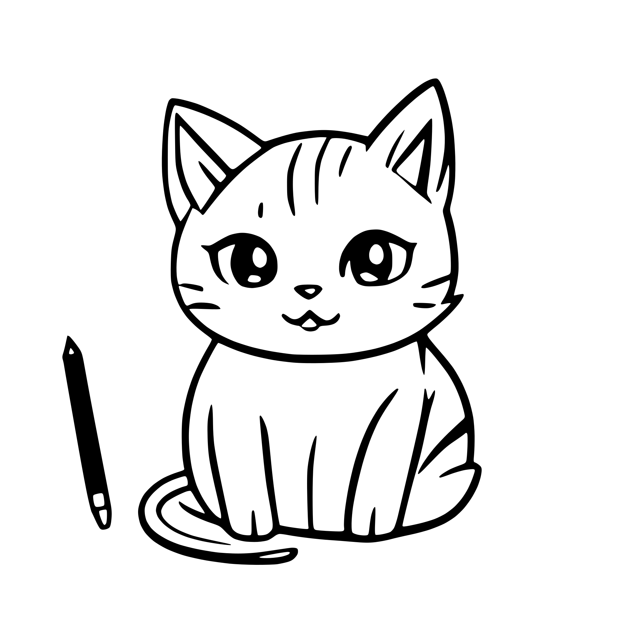 AI-generated SVG of 'a cute cat'
