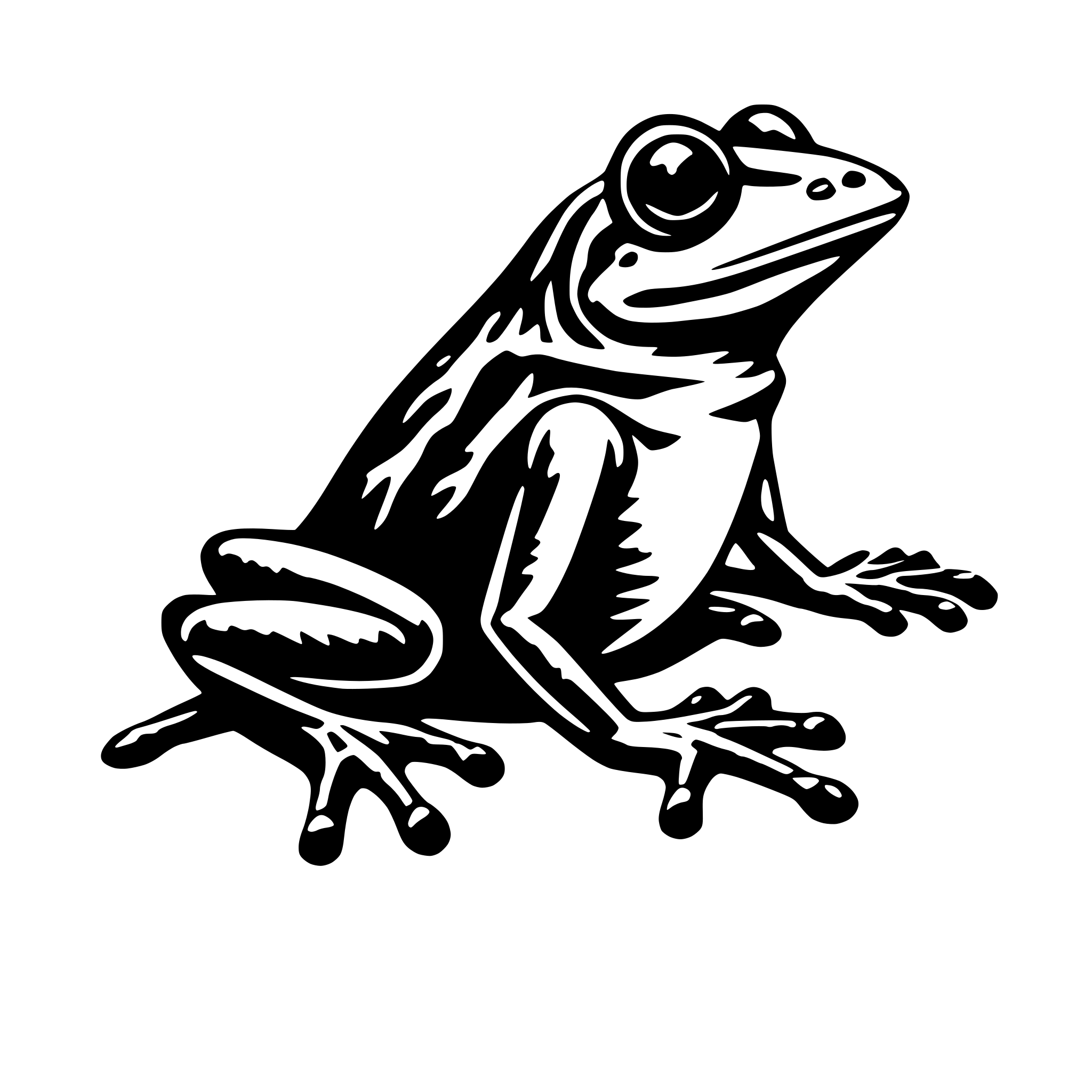 AI-generated SVG of a frog that has 5 hands