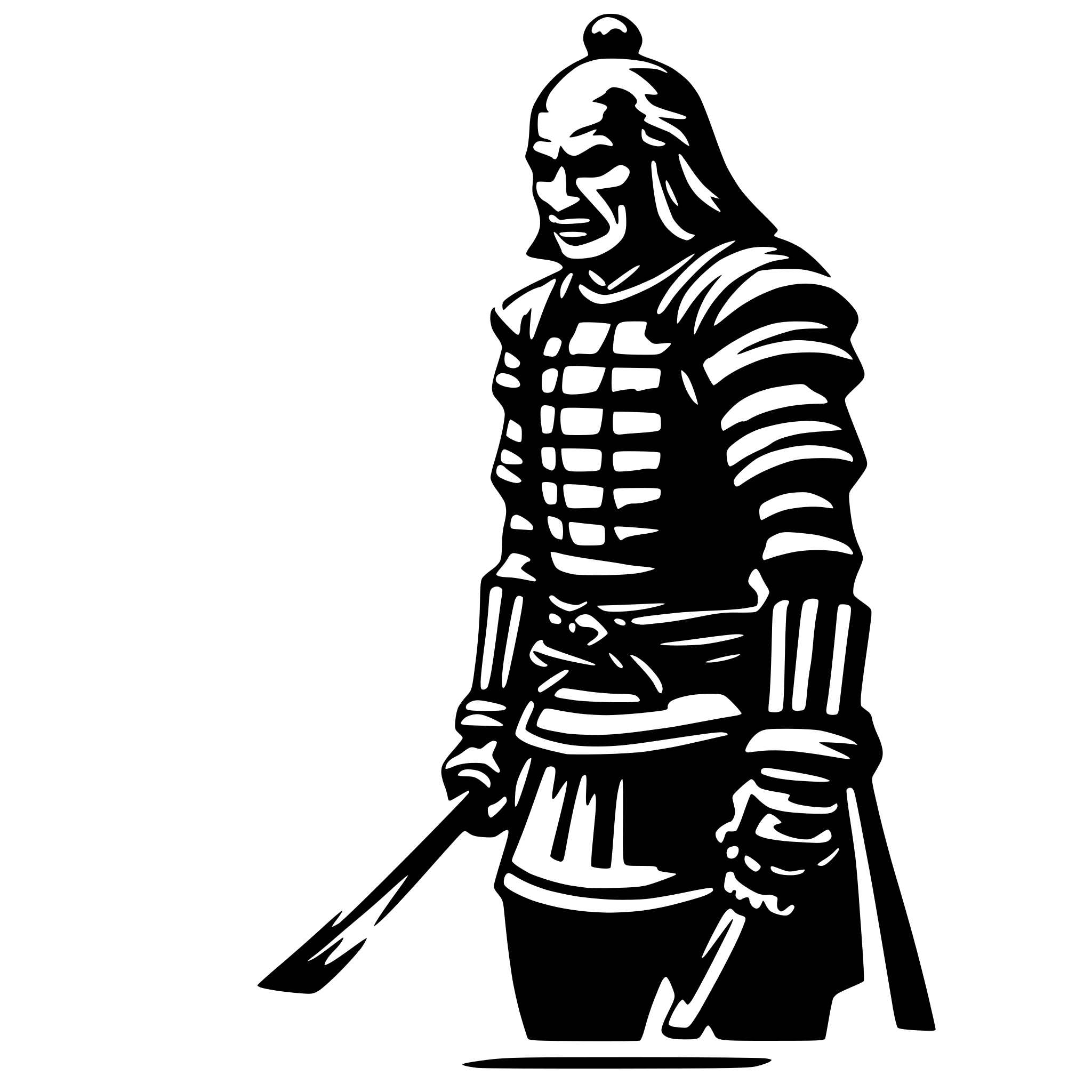 AI-generated SVG of a old samurai
