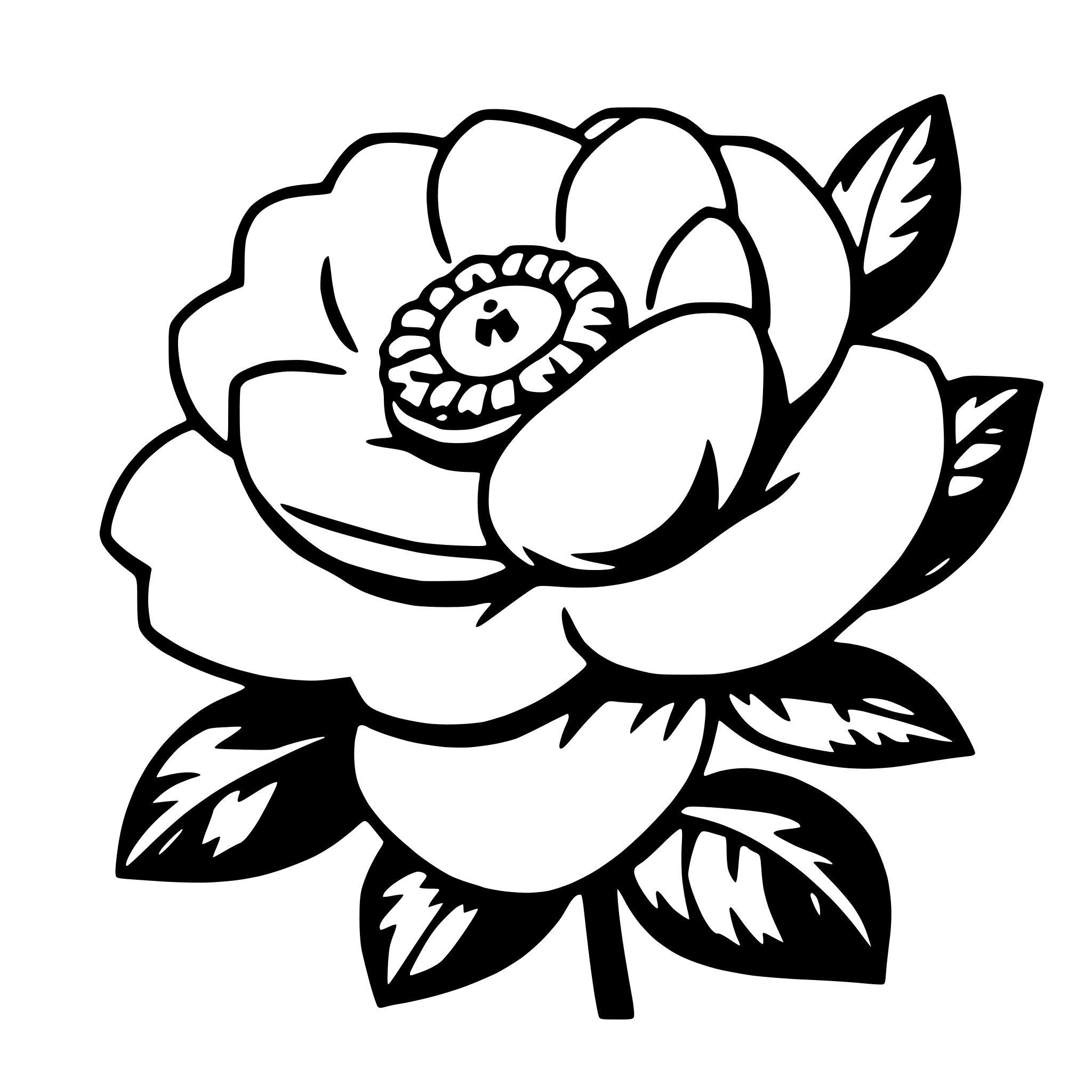 AI-generated SVG of 'camellia'